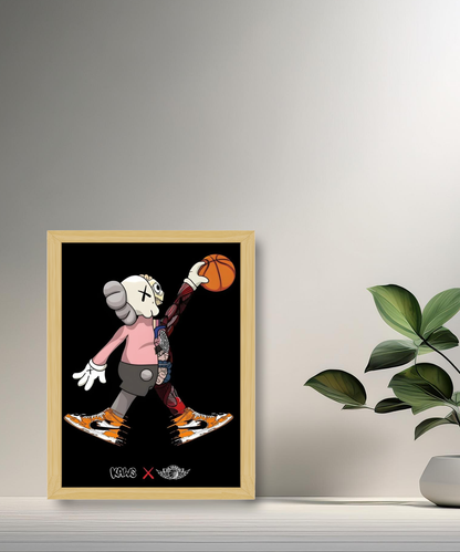 Poster encadré Kaws Basket-ball