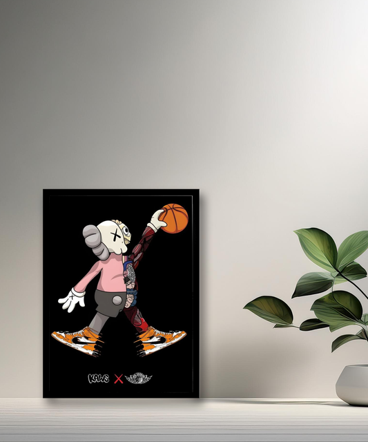 Poster encadré Kaws Basket-ball