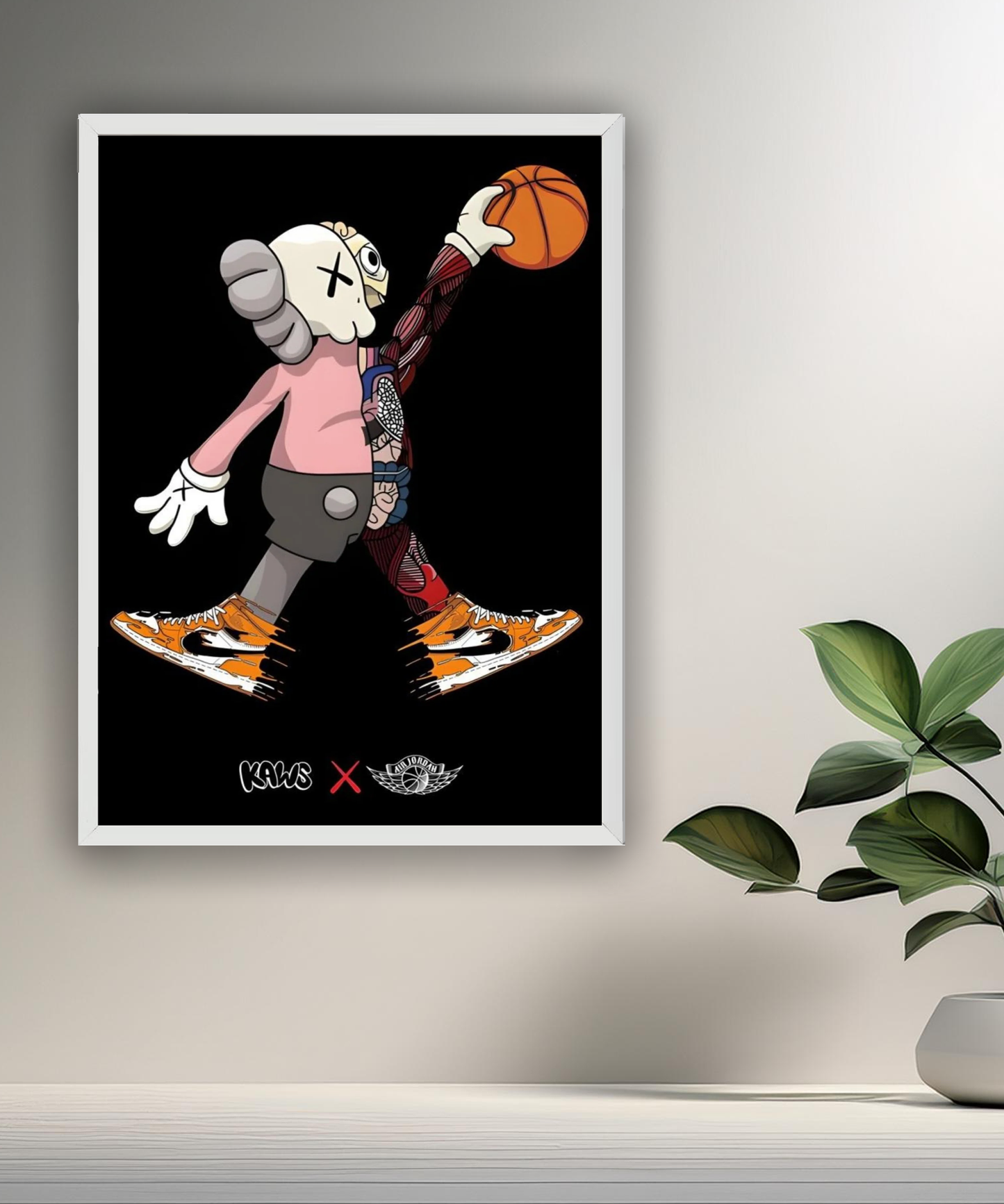 Poster encadré Kaws Basket-ball