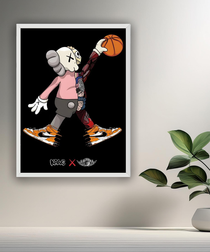 Poster encadré Kaws Basket-ball