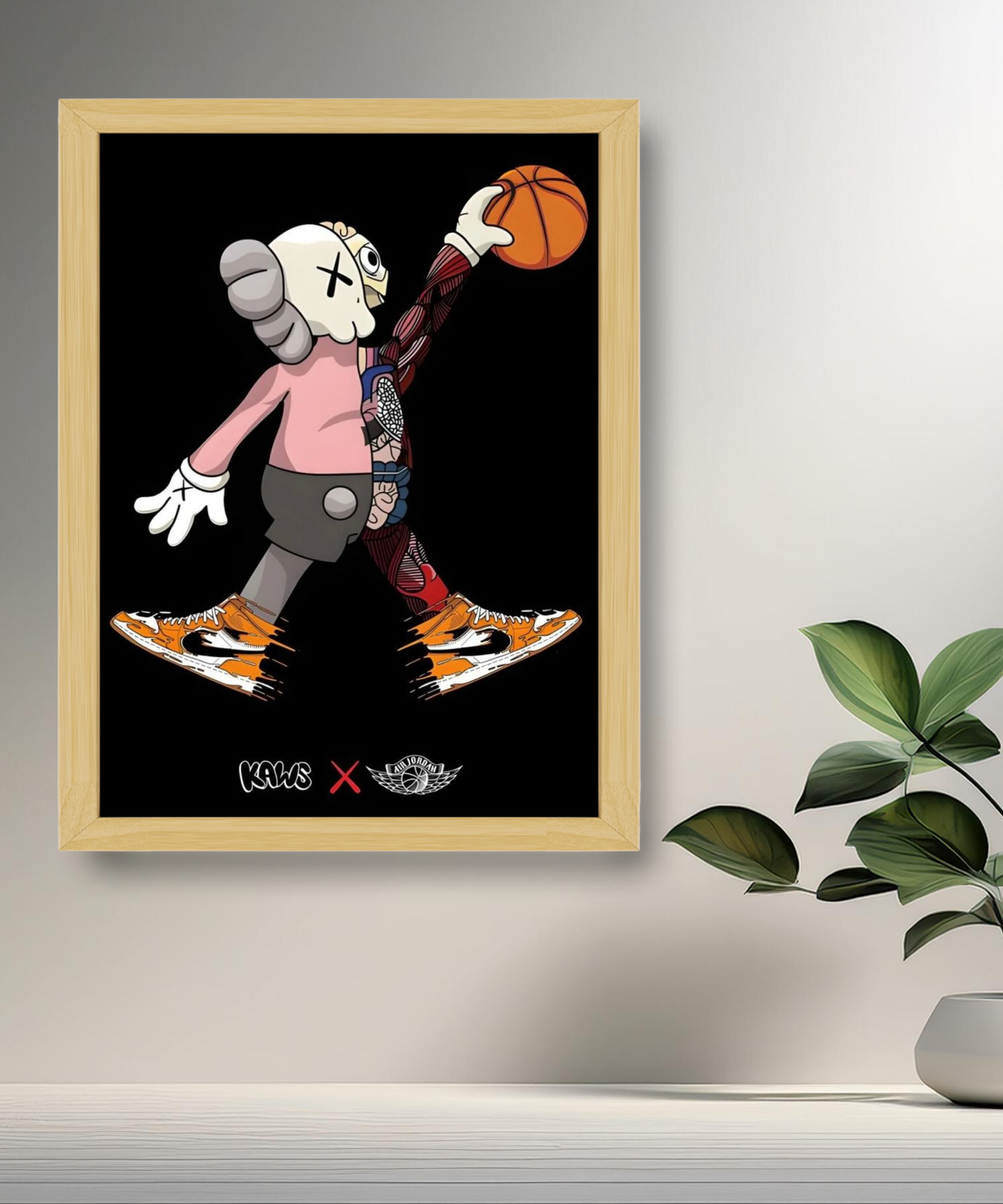 Poster encadré Kaws Basket-ball