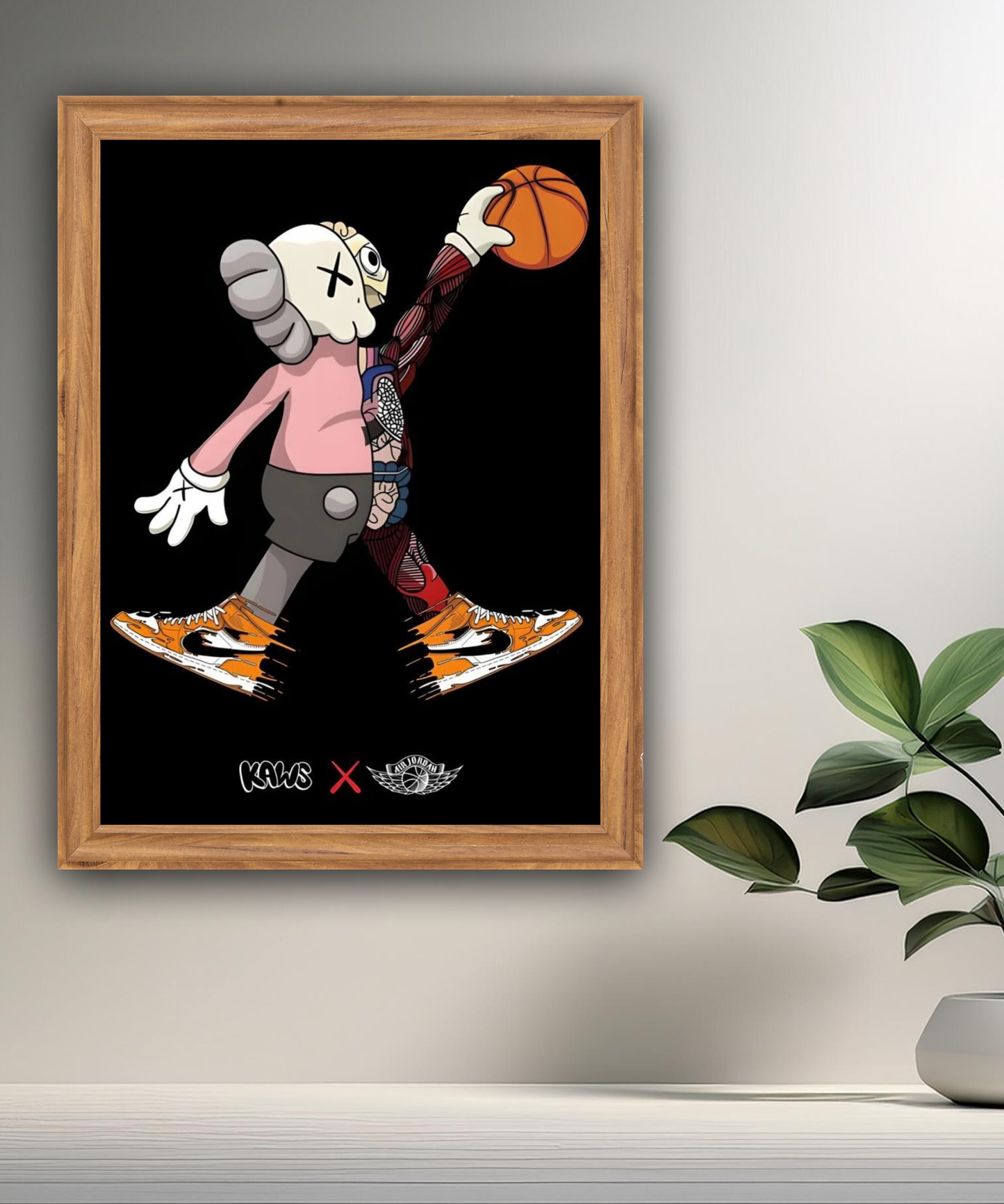 Poster encadré Kaws Basket-ball