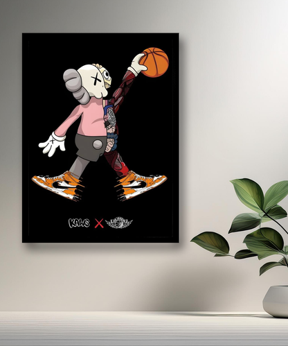 Poster encadré Kaws Basket-ball