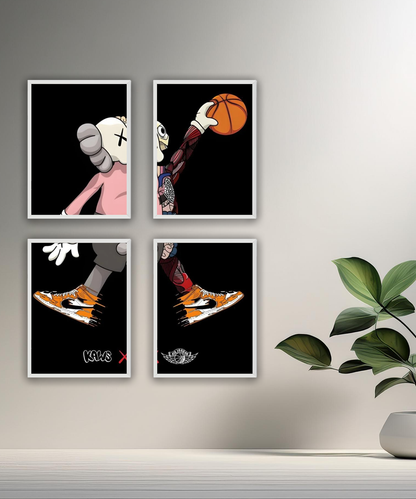 Poster encadré Kaws Basket-ball