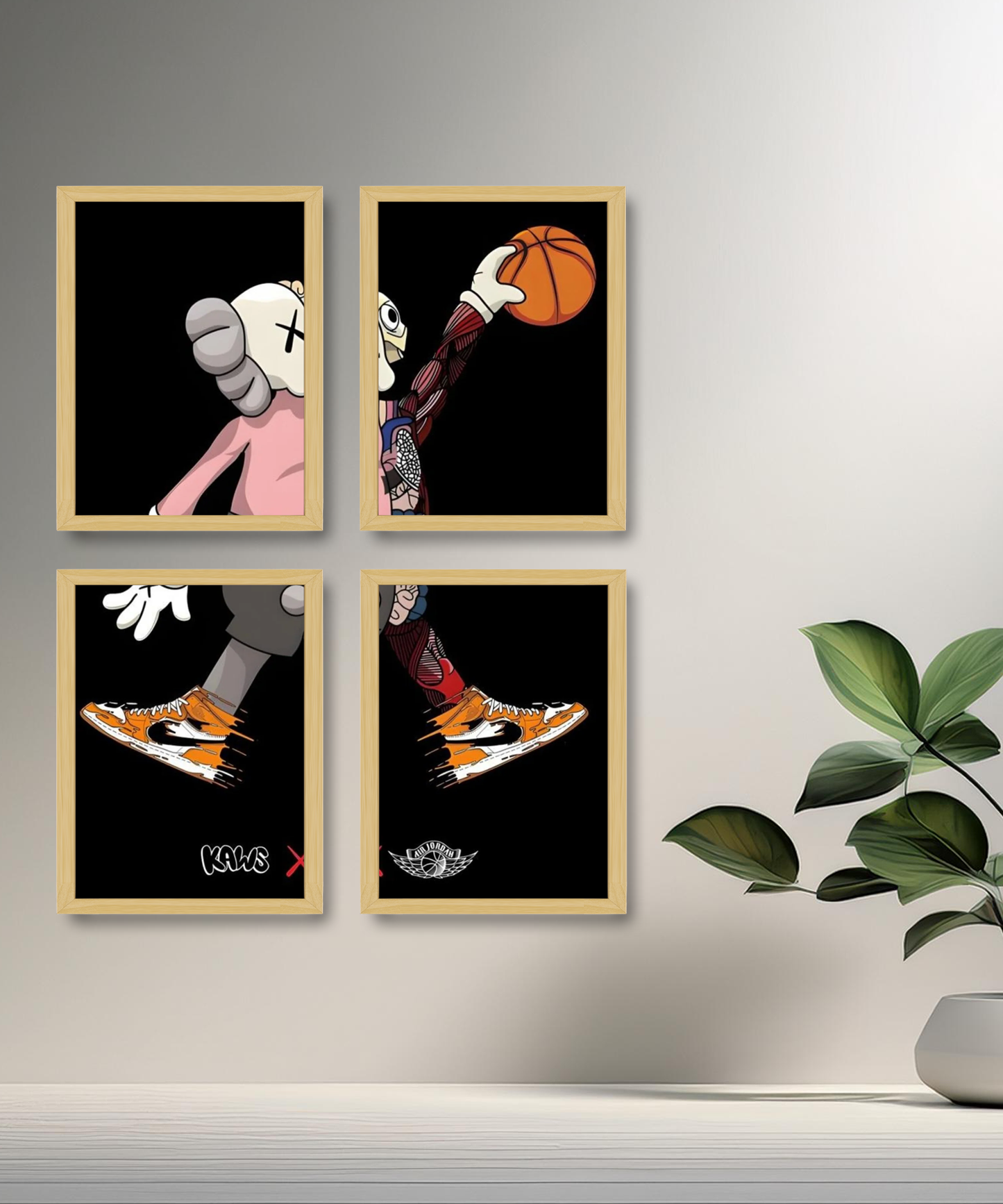 Poster encadré Kaws Basket-ball