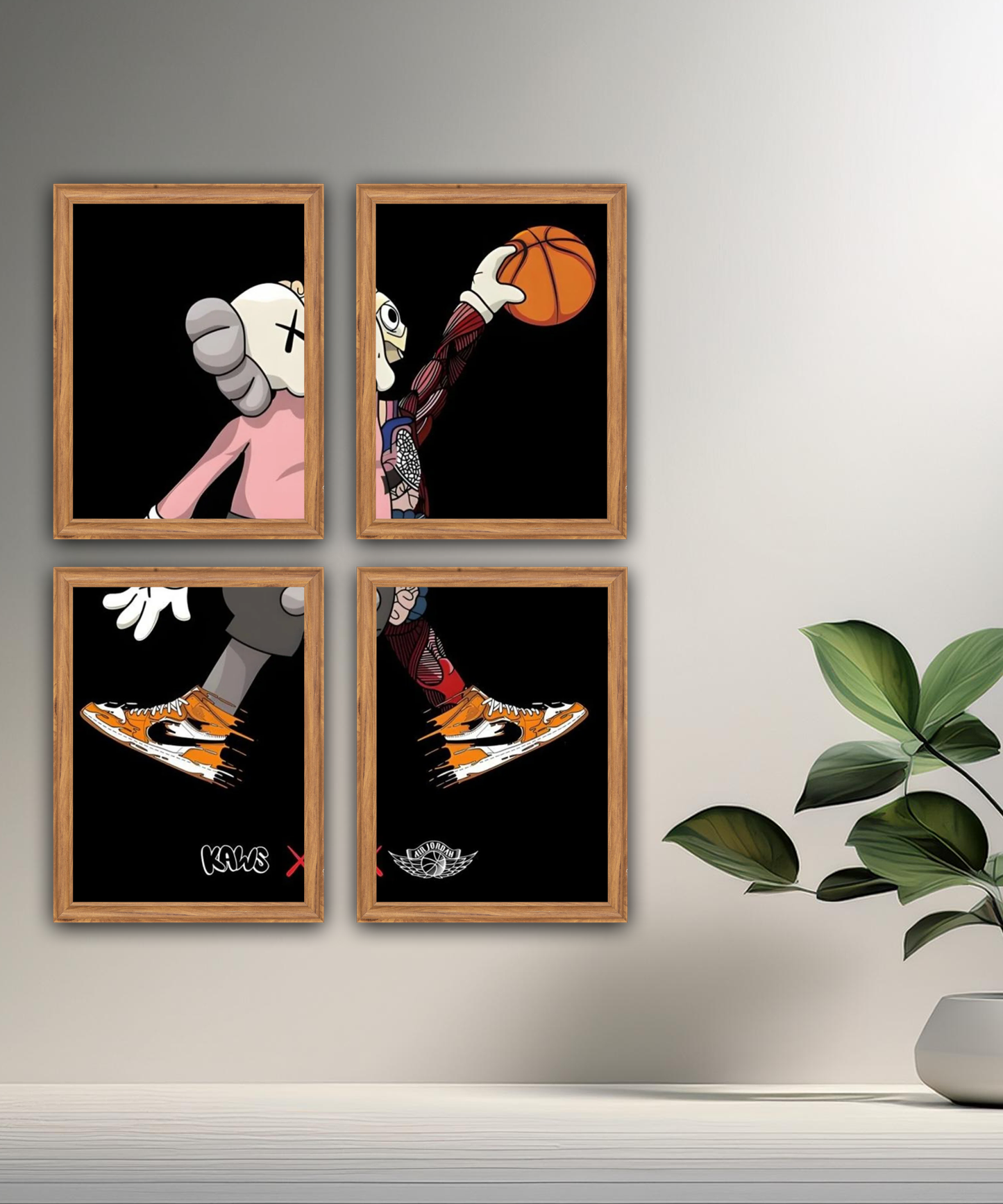 Poster encadré Kaws Basket-ball