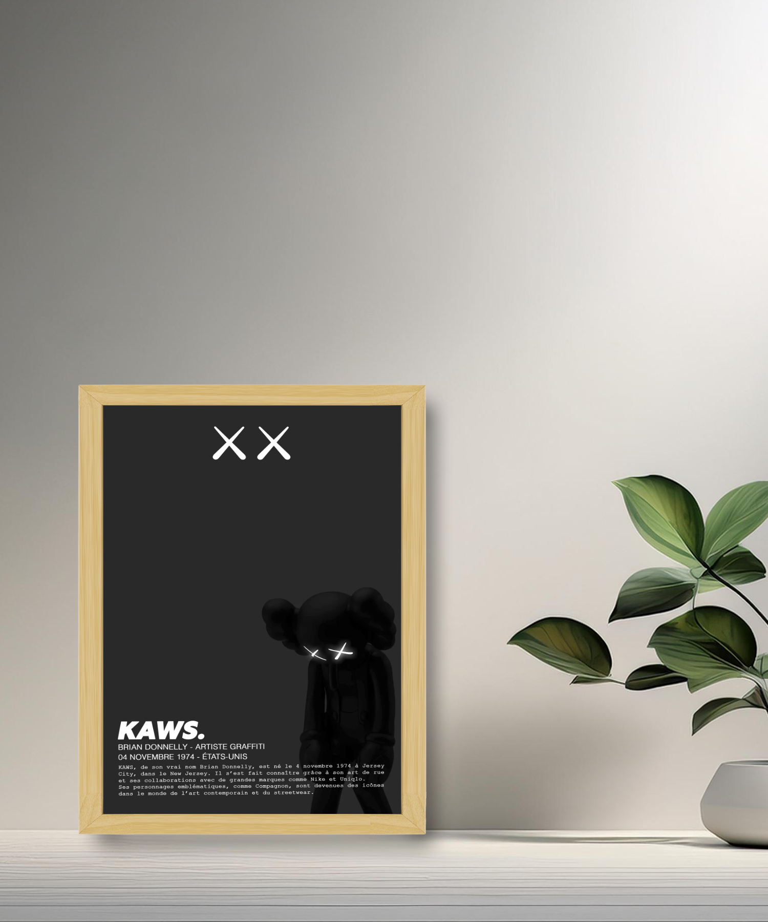 Cadre photo Kaws Companion noir