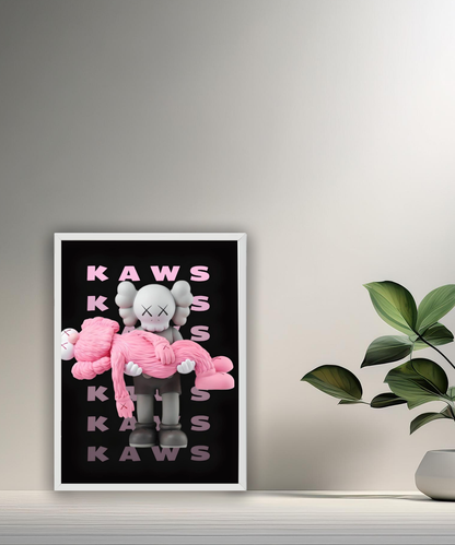Poster encadré Kaws Rose