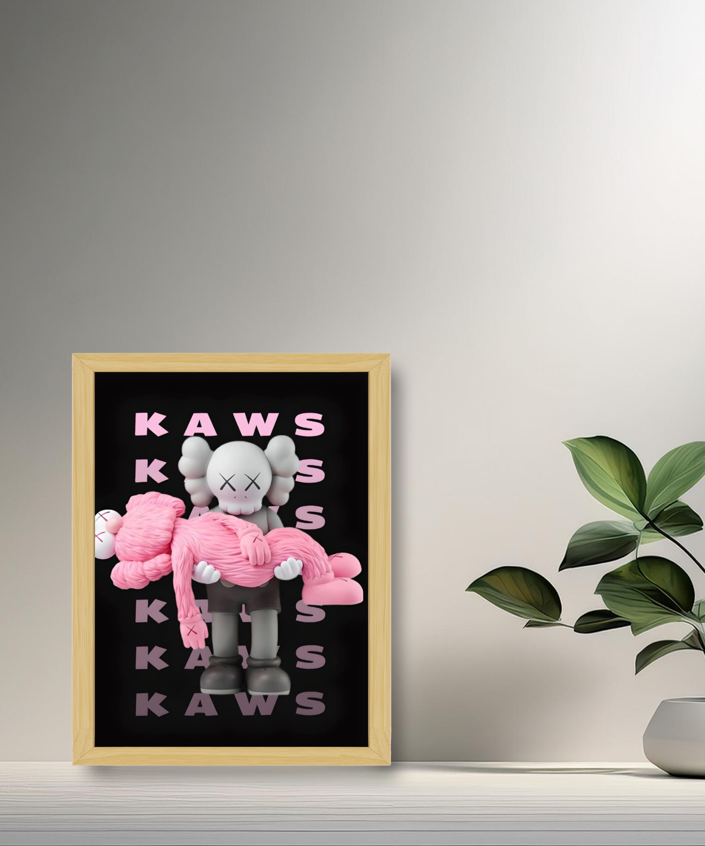 Poster encadré Kaws Rose