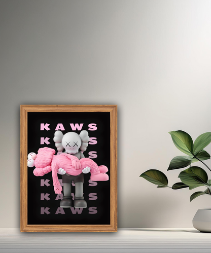 Poster encadré Kaws Rose