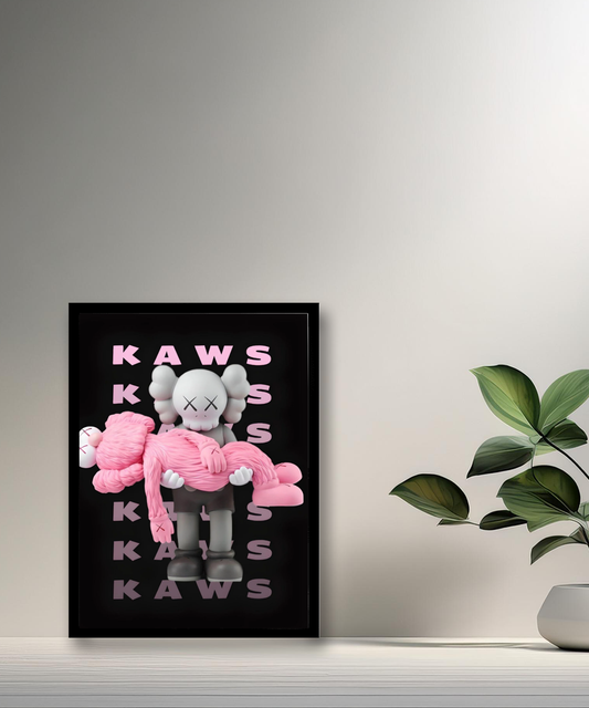 Poster encadré Kaws Rose