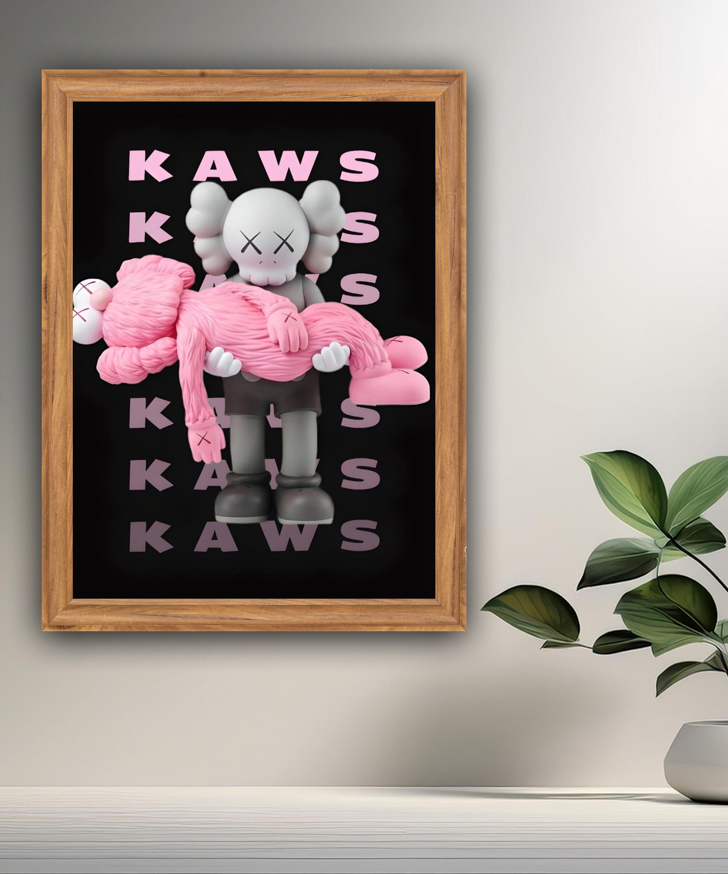 Poster encadré Kaws Rose