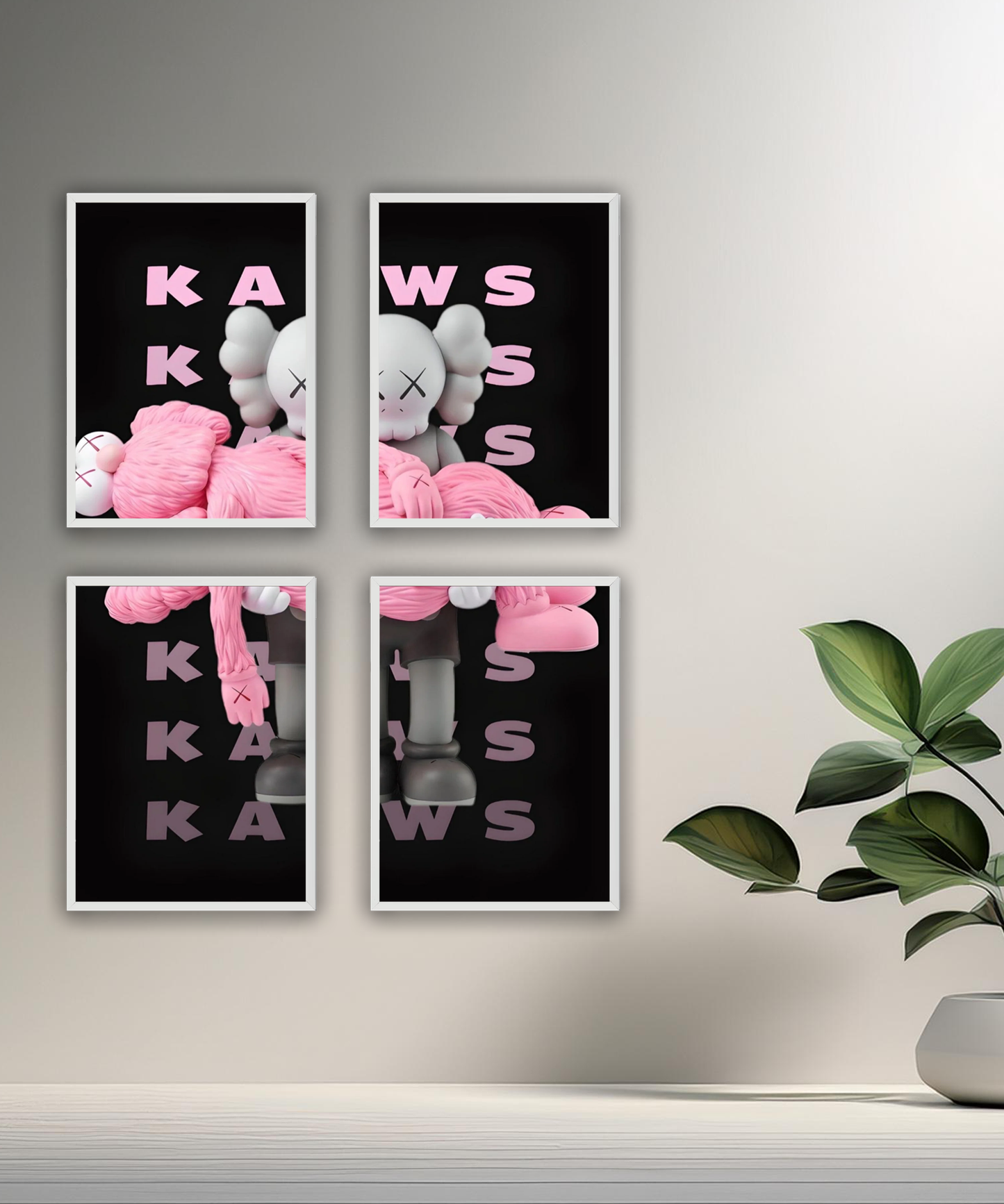 Poster encadré Kaws Rose