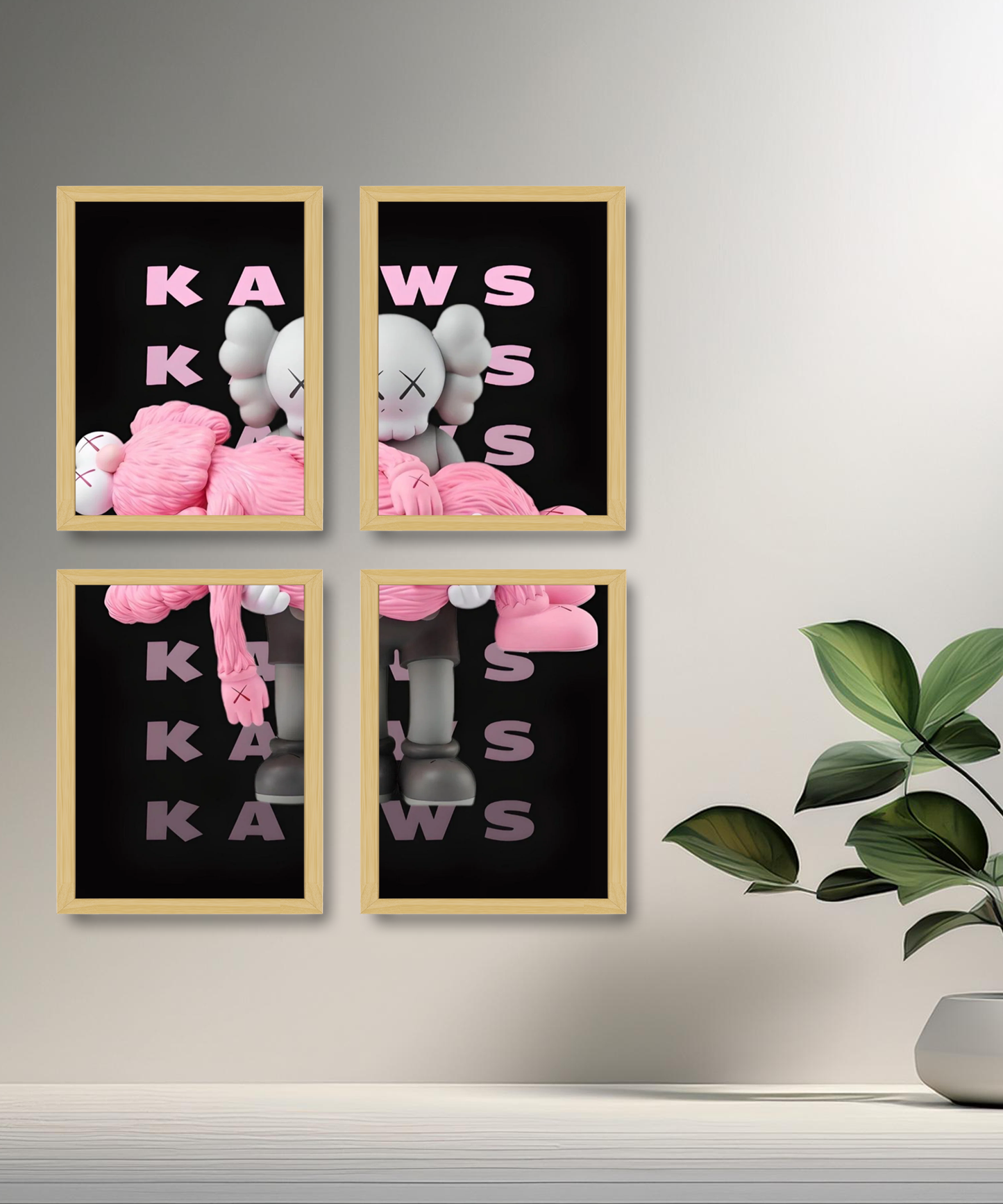 Poster encadré Kaws Rose