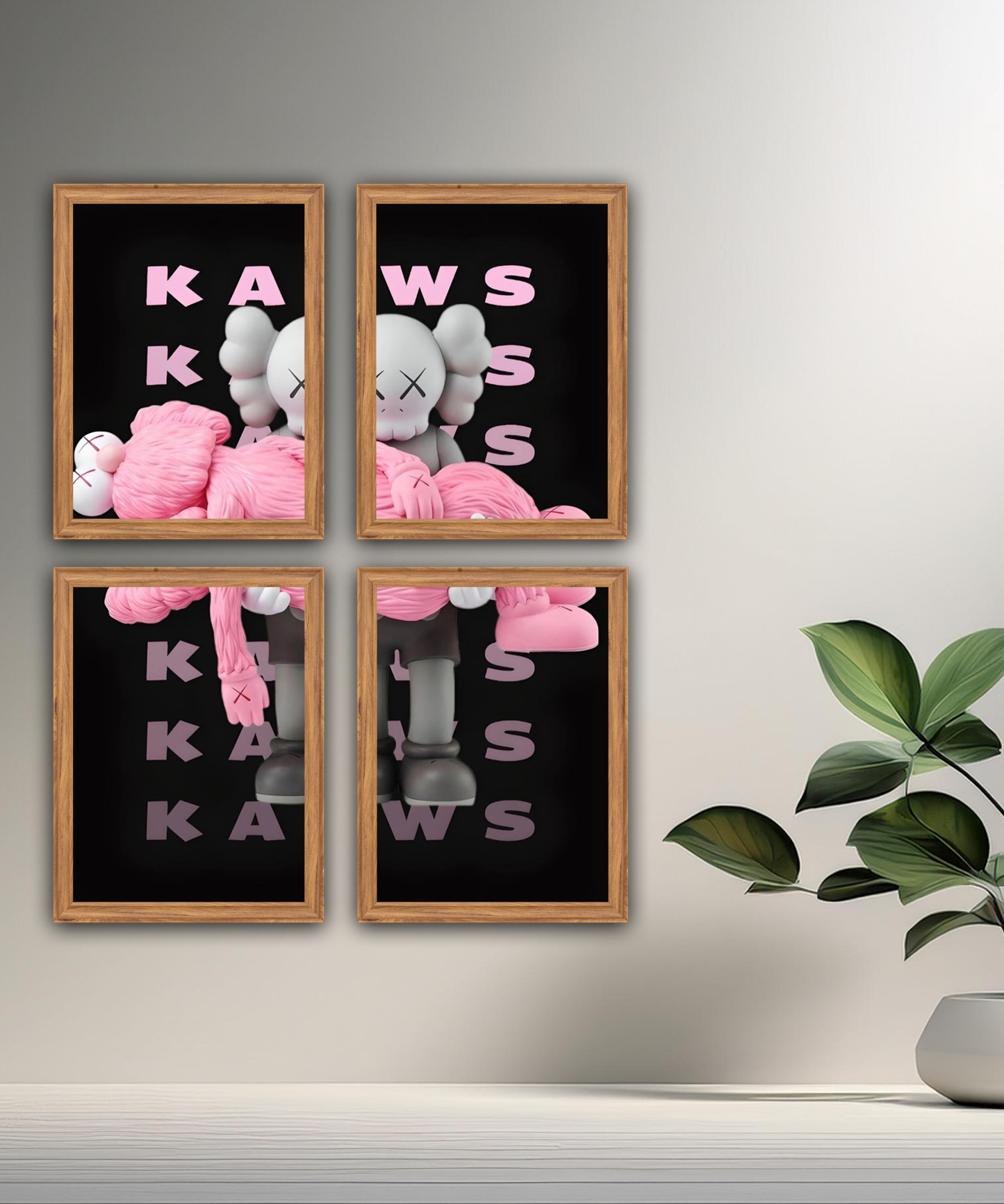 Poster encadré Kaws Rose