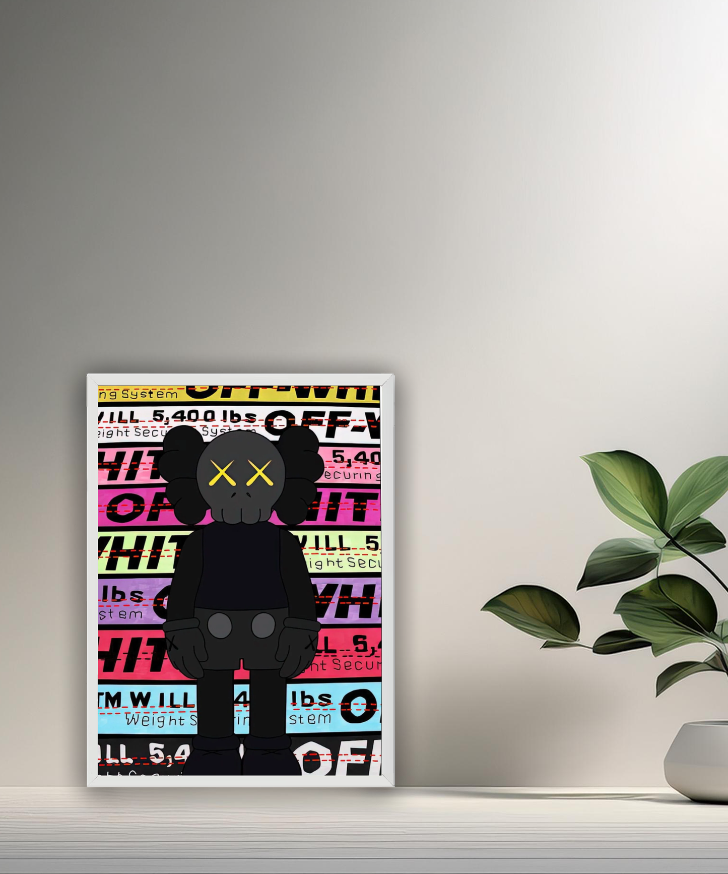 Poster encadré Kaws Off-White