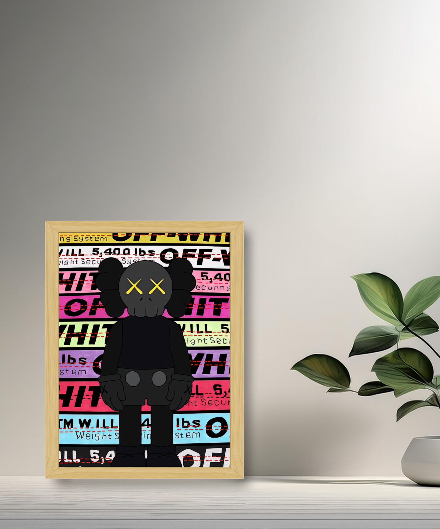Poster encadré Kaws Off-White