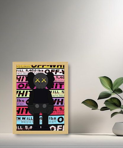 Poster encadré Kaws Off-White