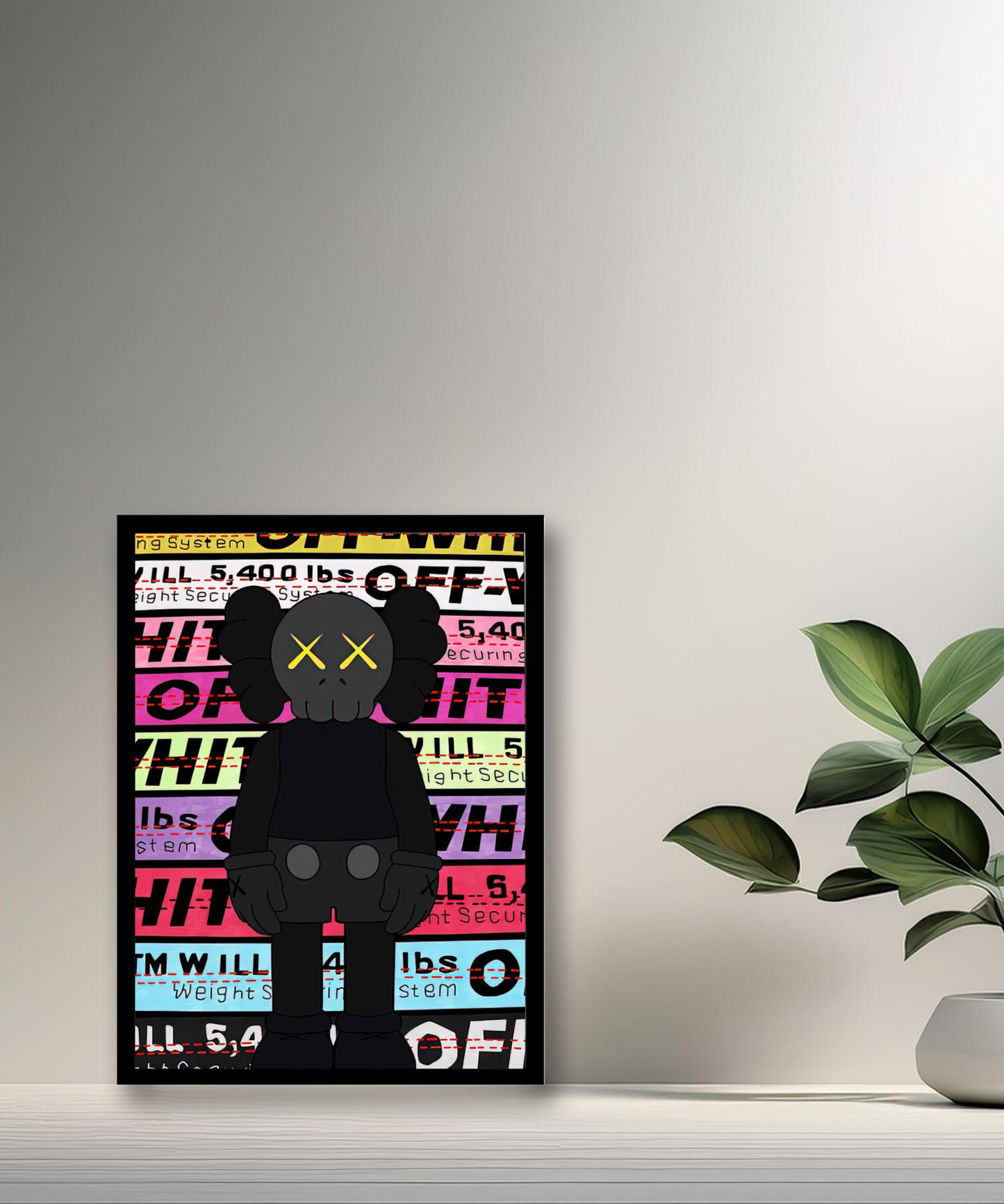 Poster encadré Kaws Off-White