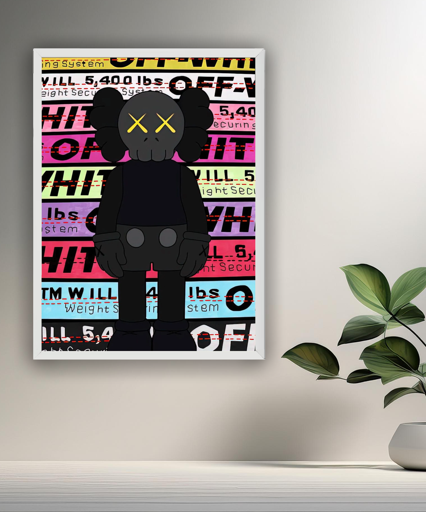 Poster encadré Kaws Off-White