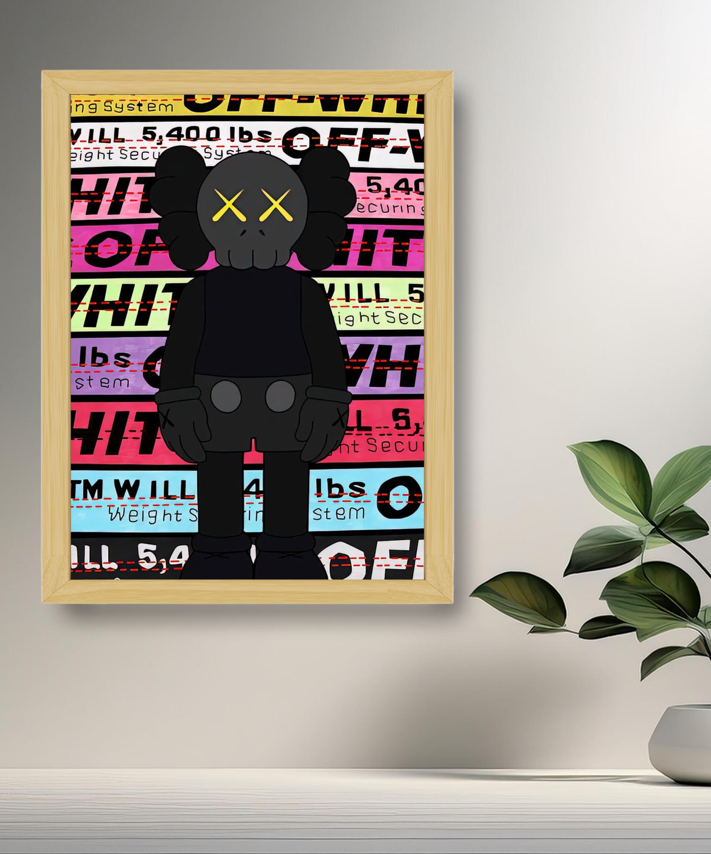 Poster encadré Kaws Off-White