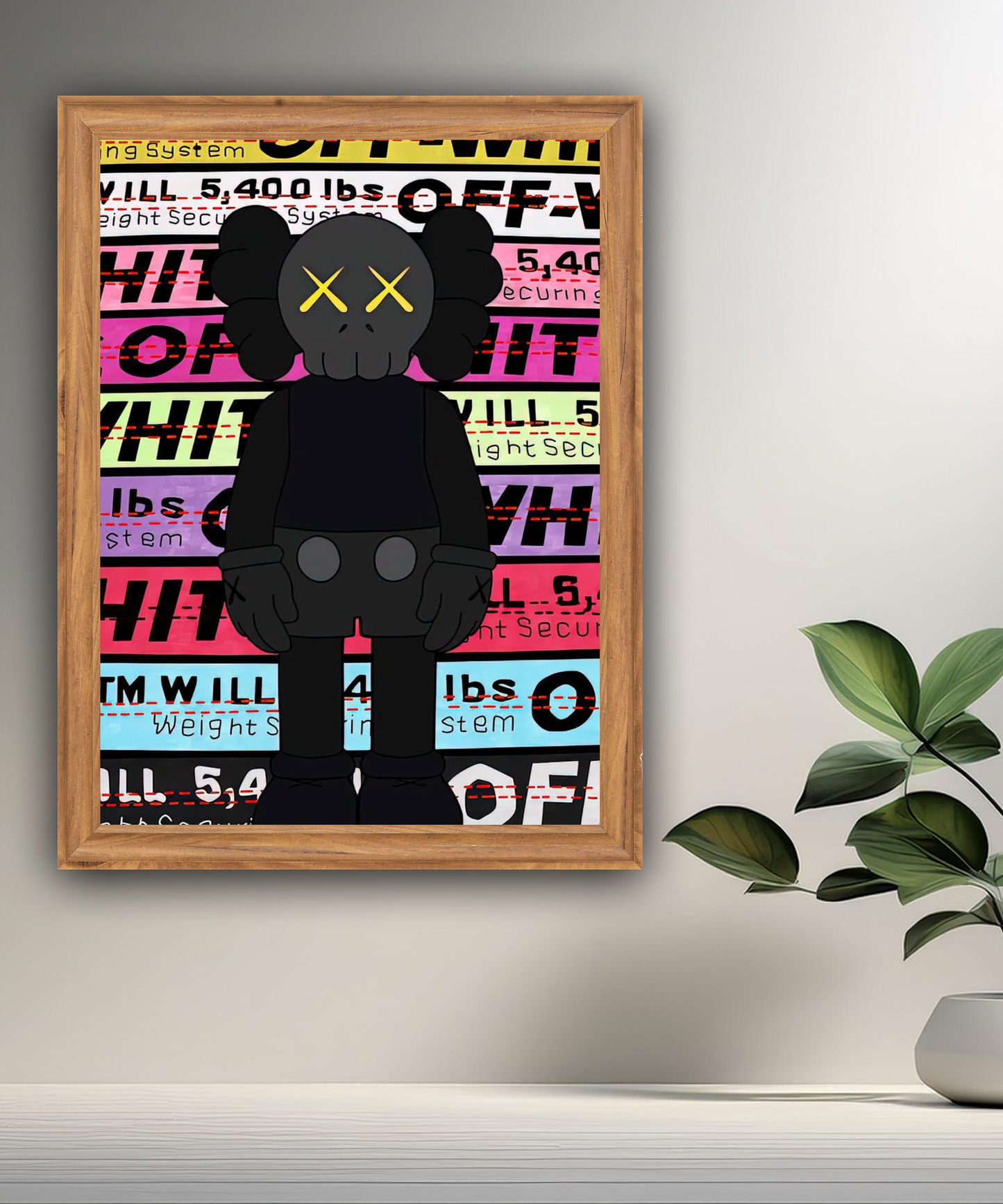 Poster encadré Kaws Off-White