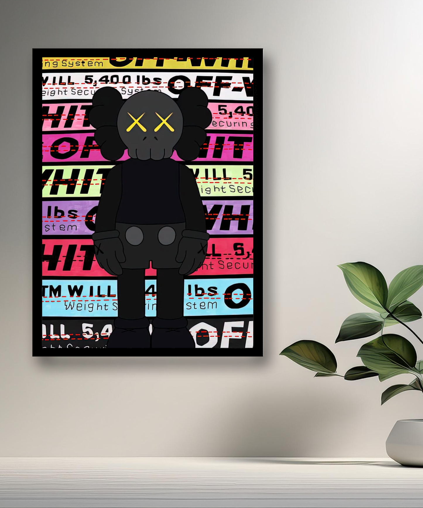 Poster encadré Kaws Off-White