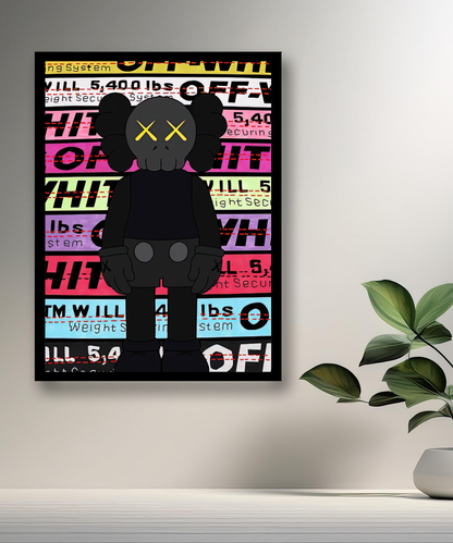Poster encadré Kaws Off-White