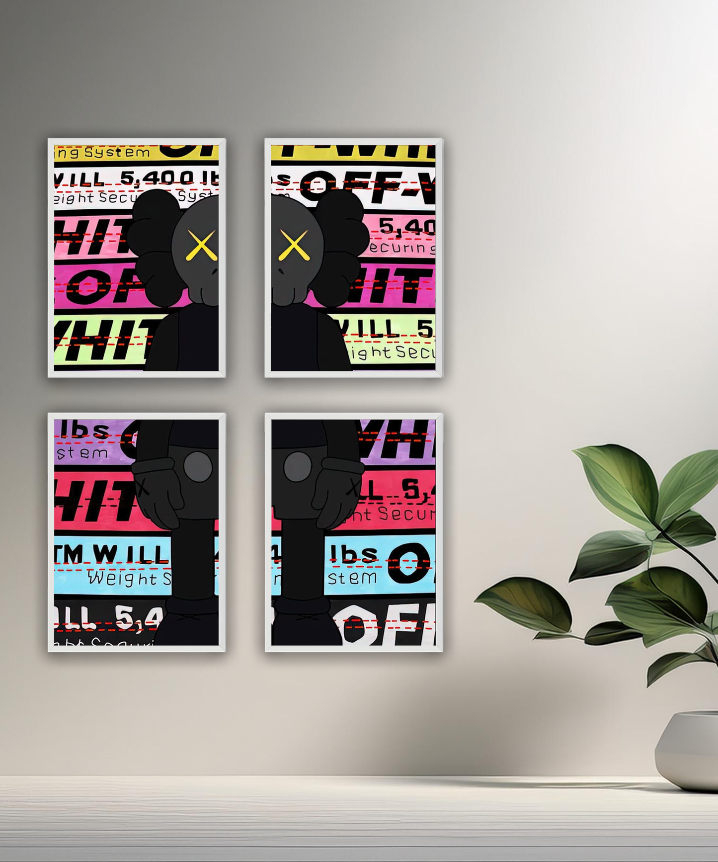 Poster encadré Kaws Off-White