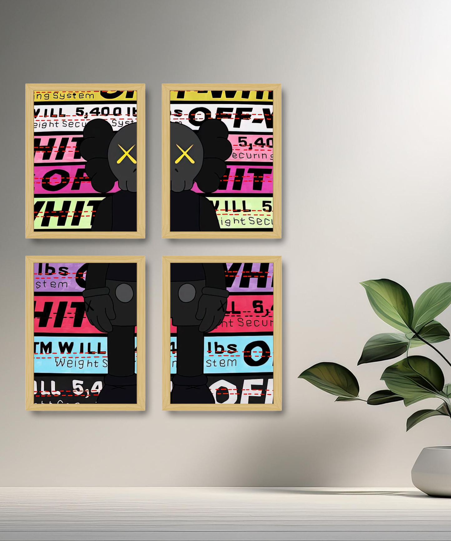 Poster encadré Kaws Off-White