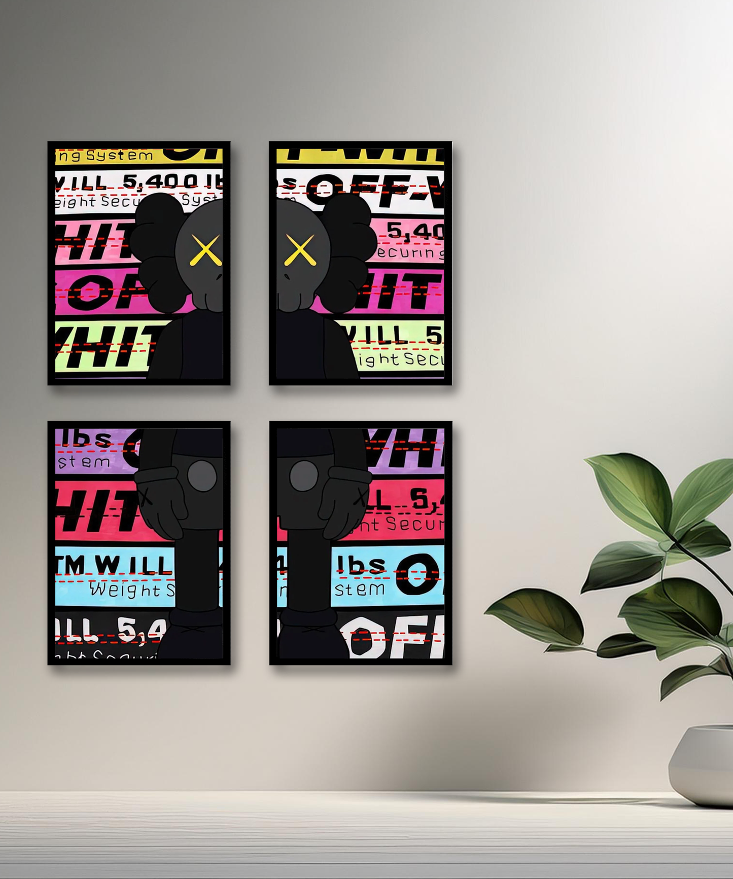 Poster encadré Kaws Off-White