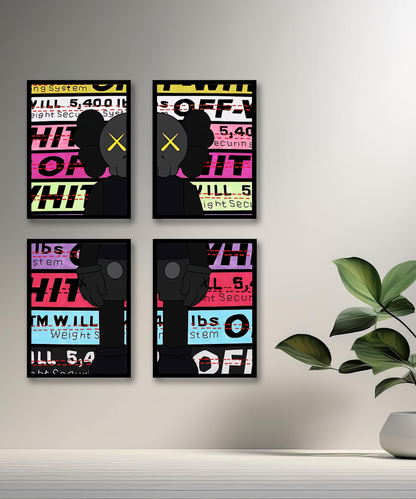 Poster encadré Kaws Off-White