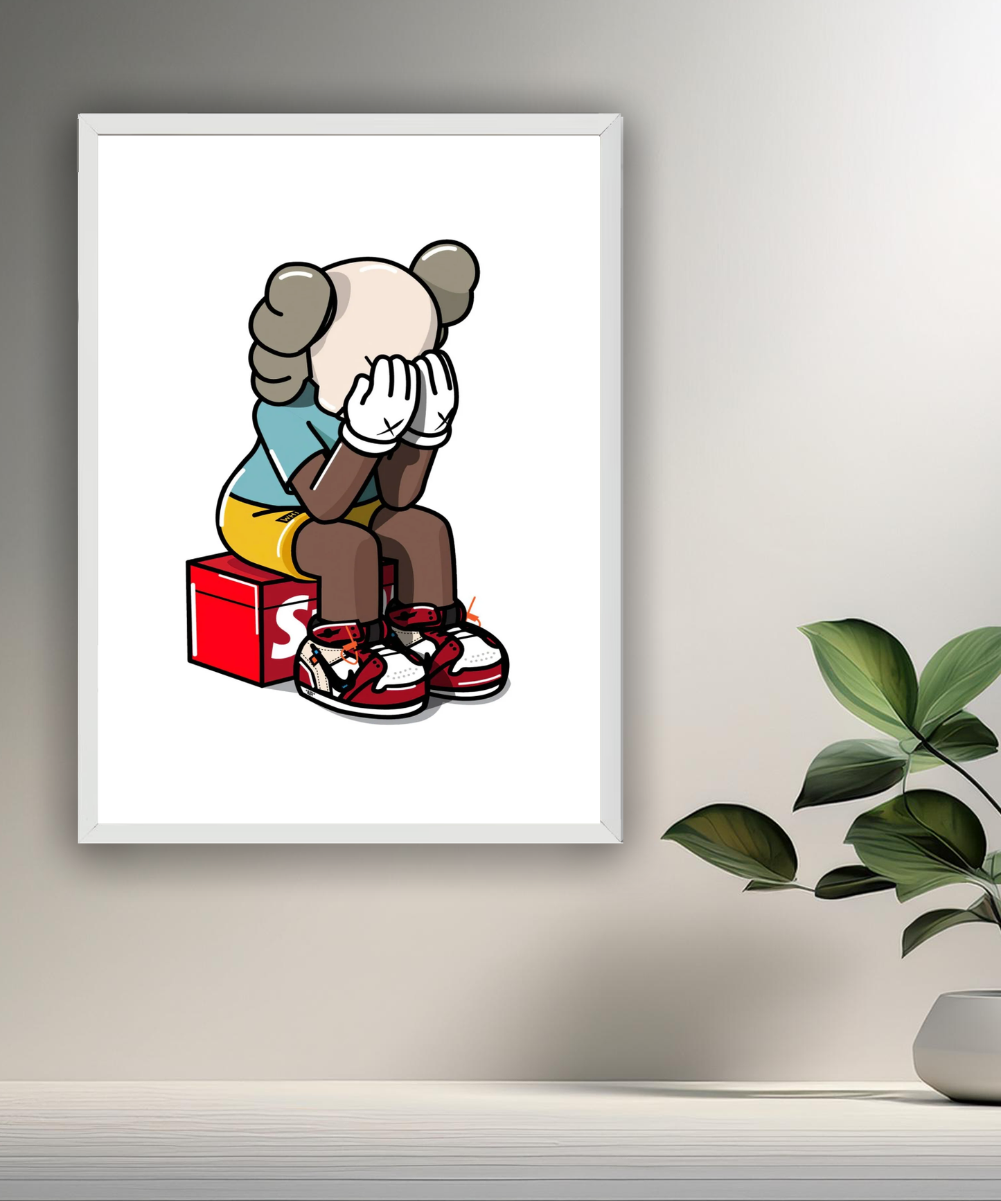 Poster encadré Kaws Supreme