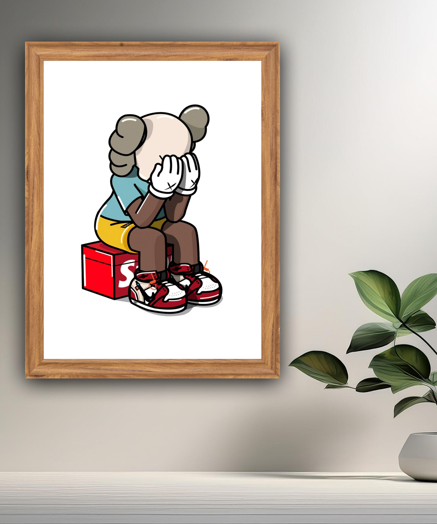 Poster encadré Kaws Supreme