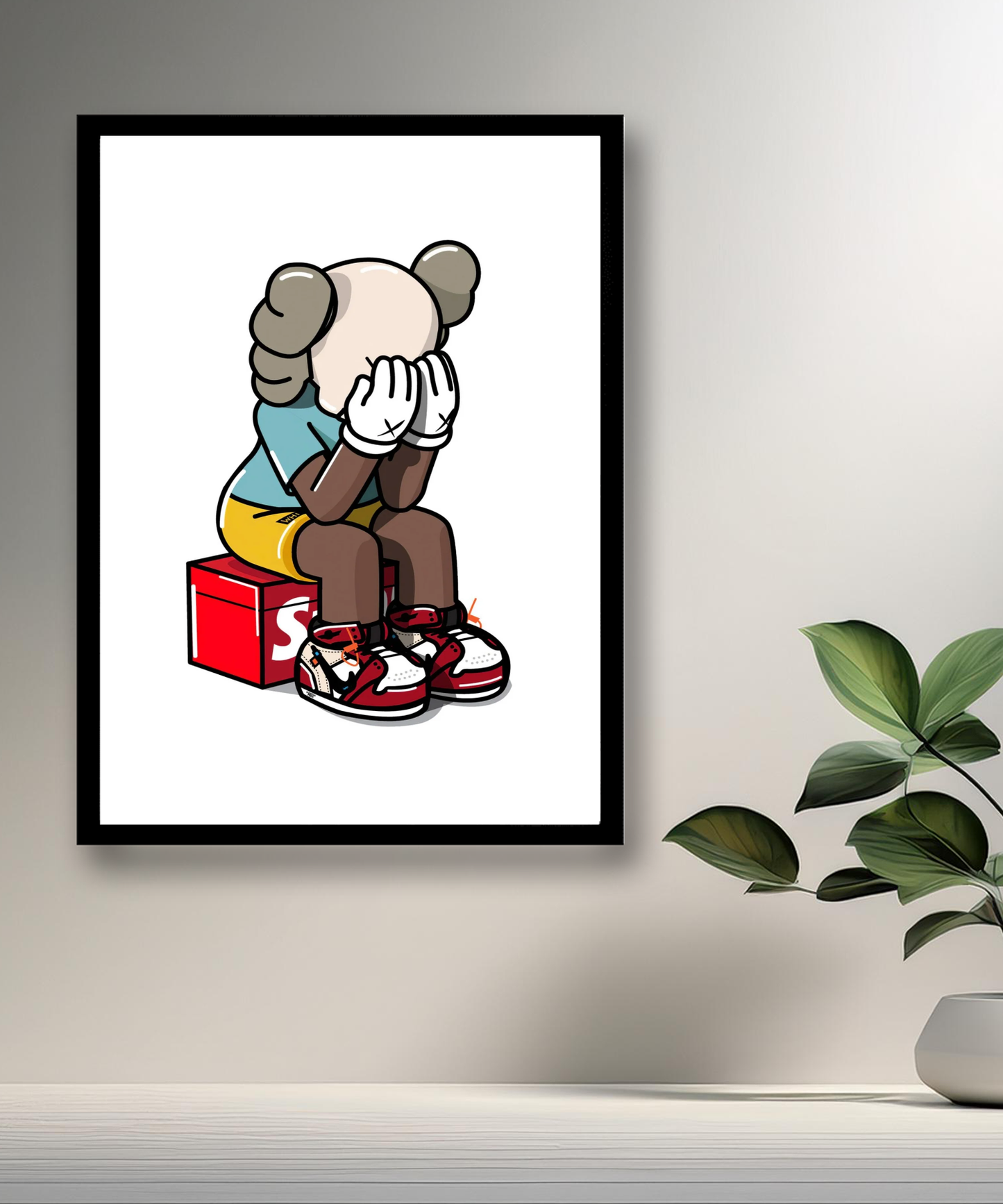 Poster encadré Kaws Supreme