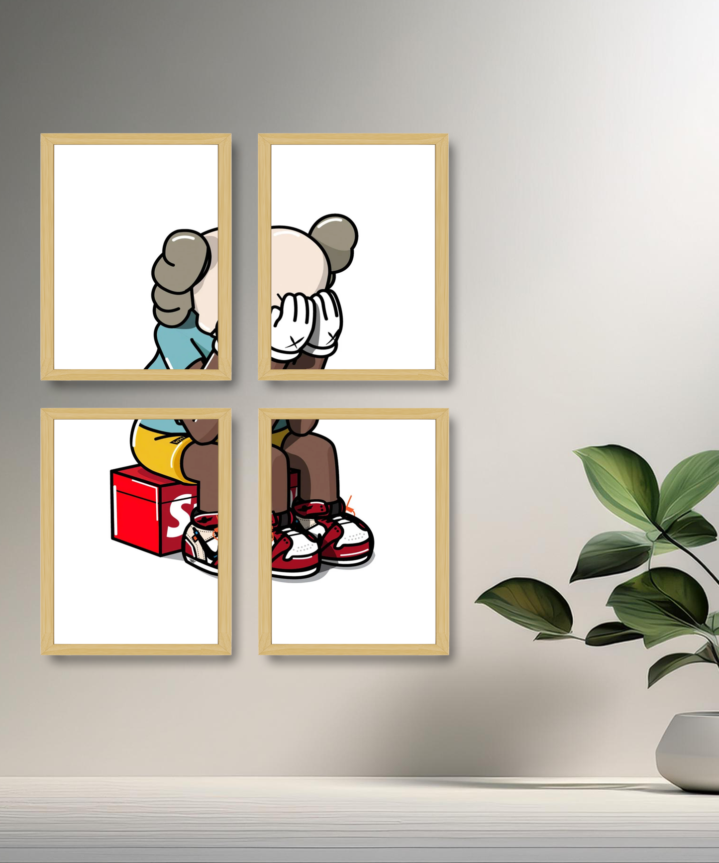 Poster encadré Kaws Supreme