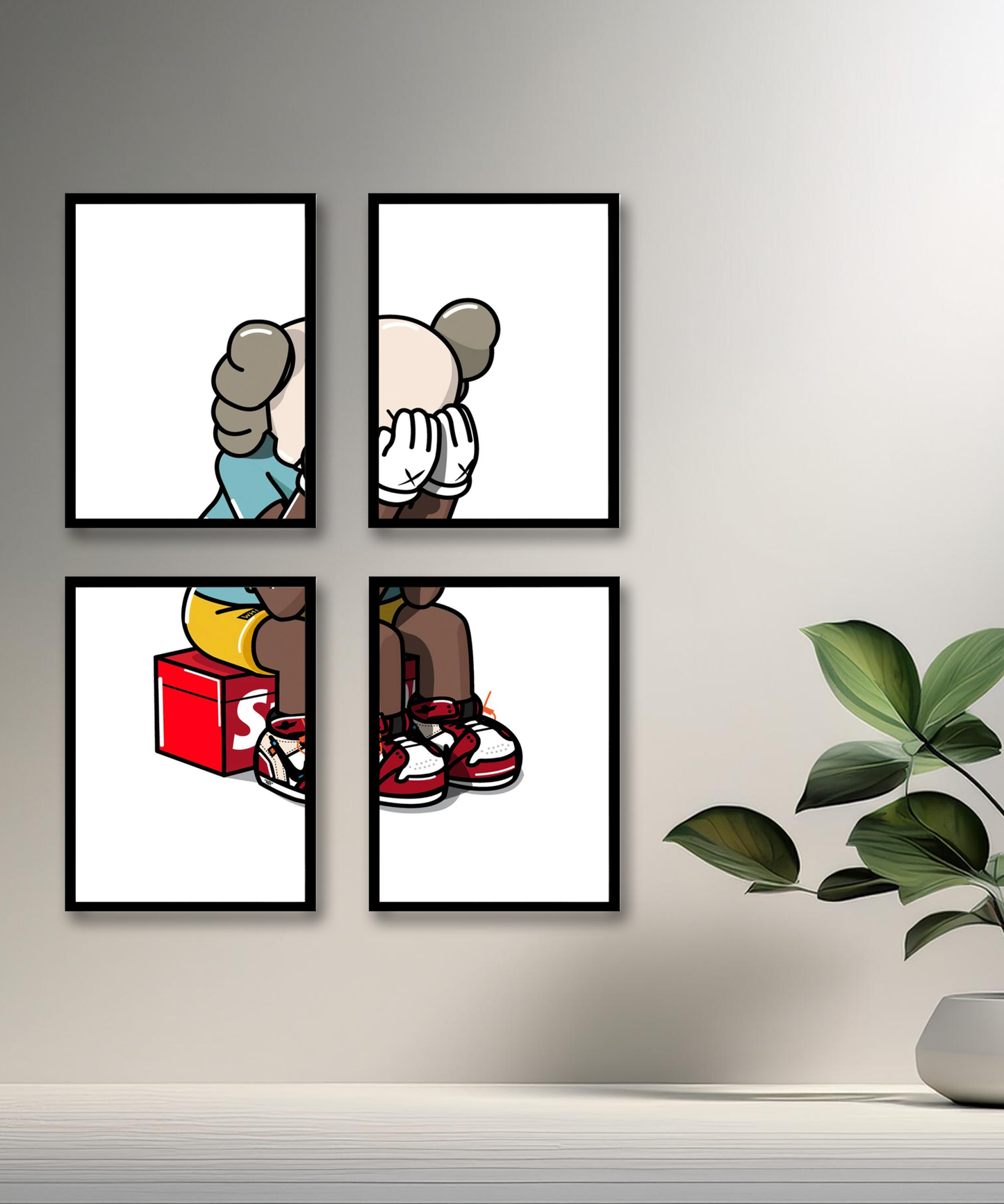 Poster encadré Kaws Supreme