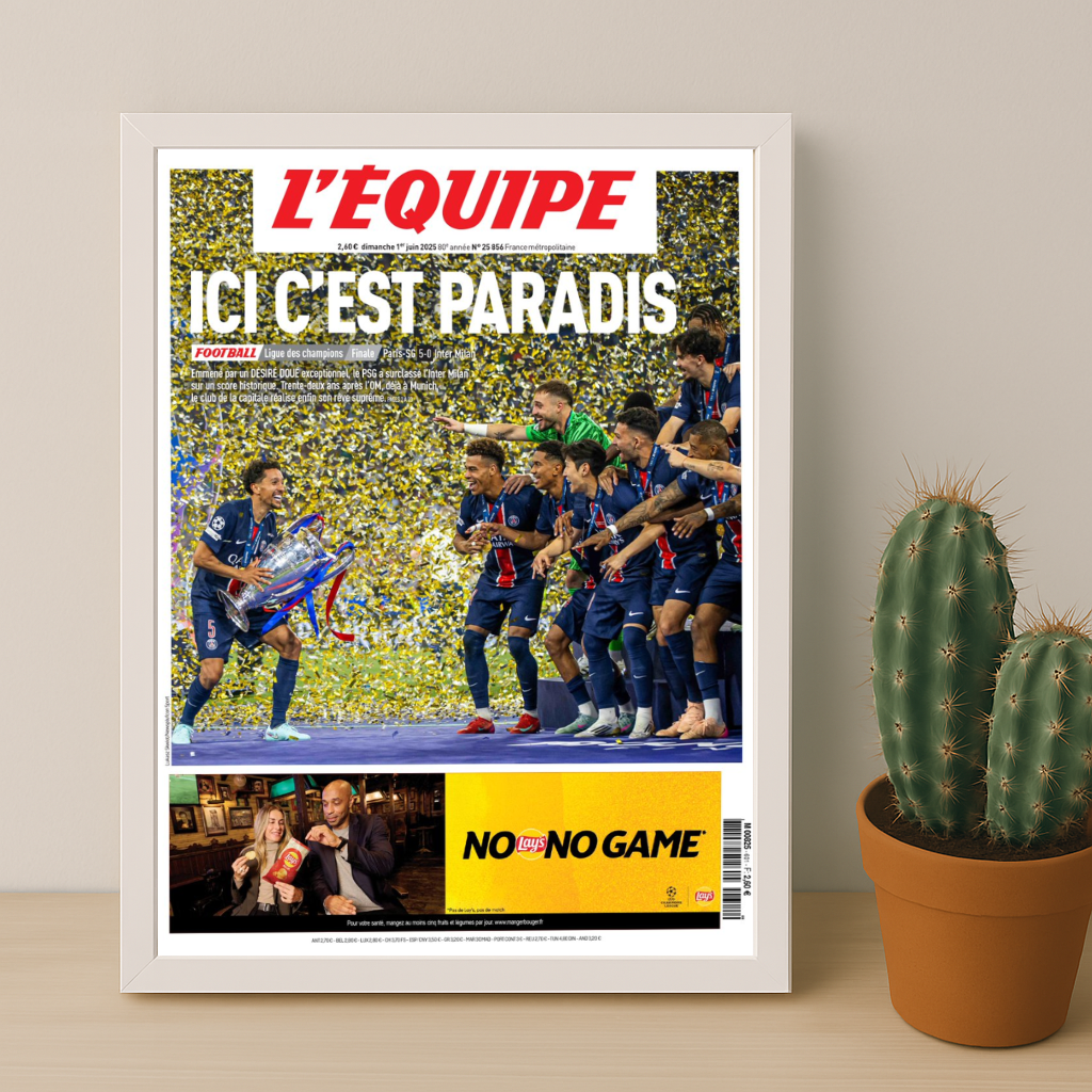Cadre photo L'Equipe Ici c'est Paradis Paris Saint-Germain