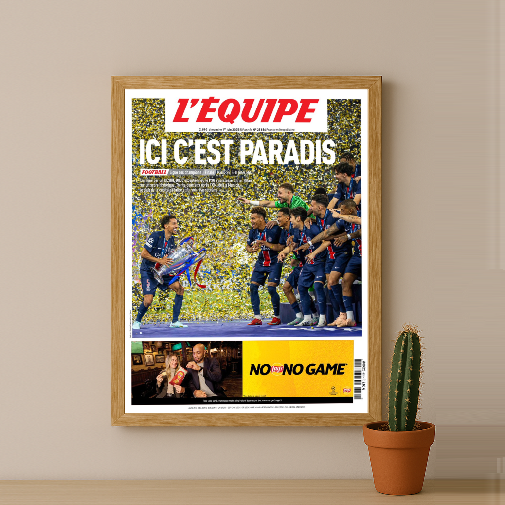 Cadre photo L'Equipe Ici c'est Paradis Paris Saint-Germain