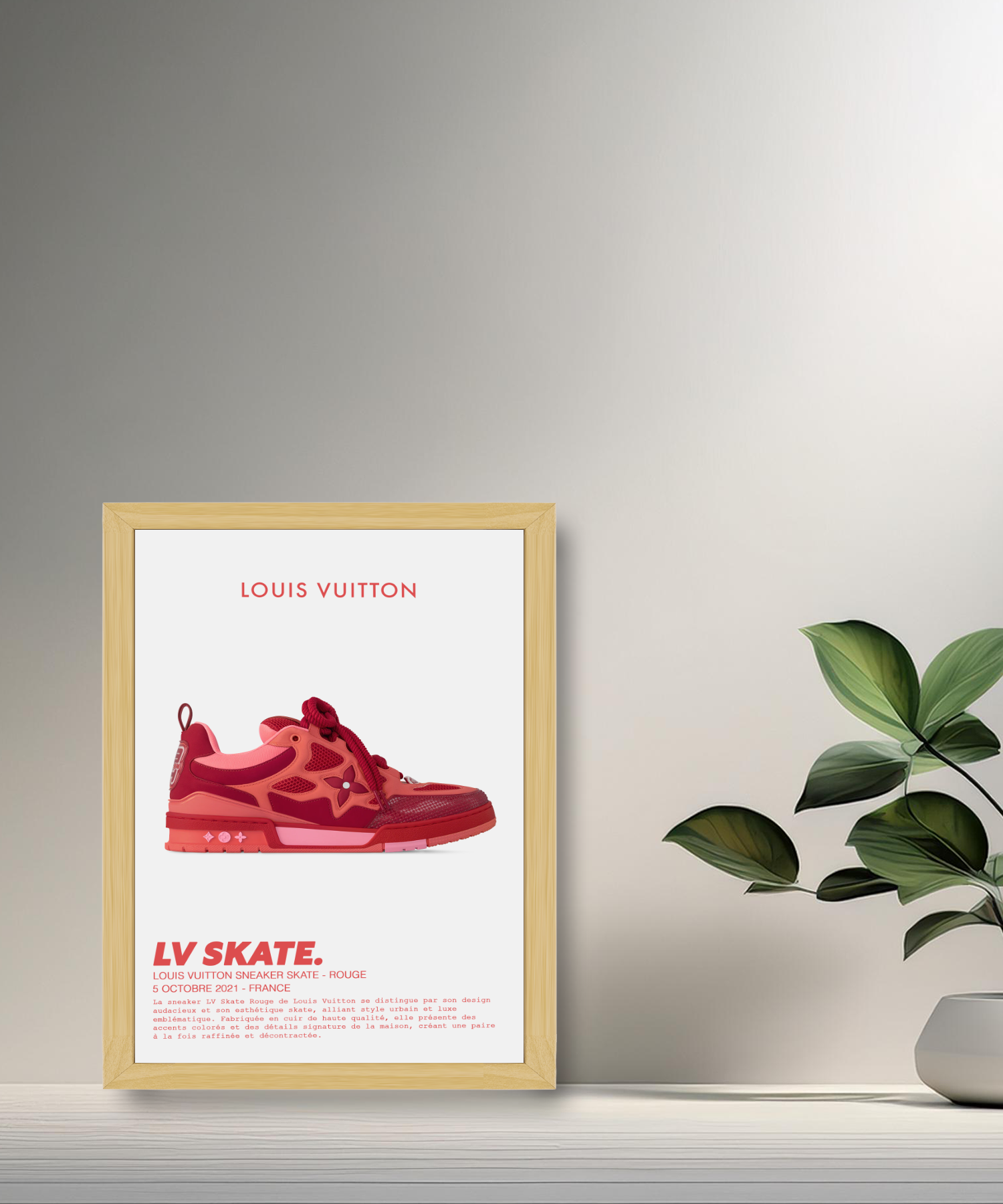 Cadre photo Louis Vuitton Sneaker Skate Rouge