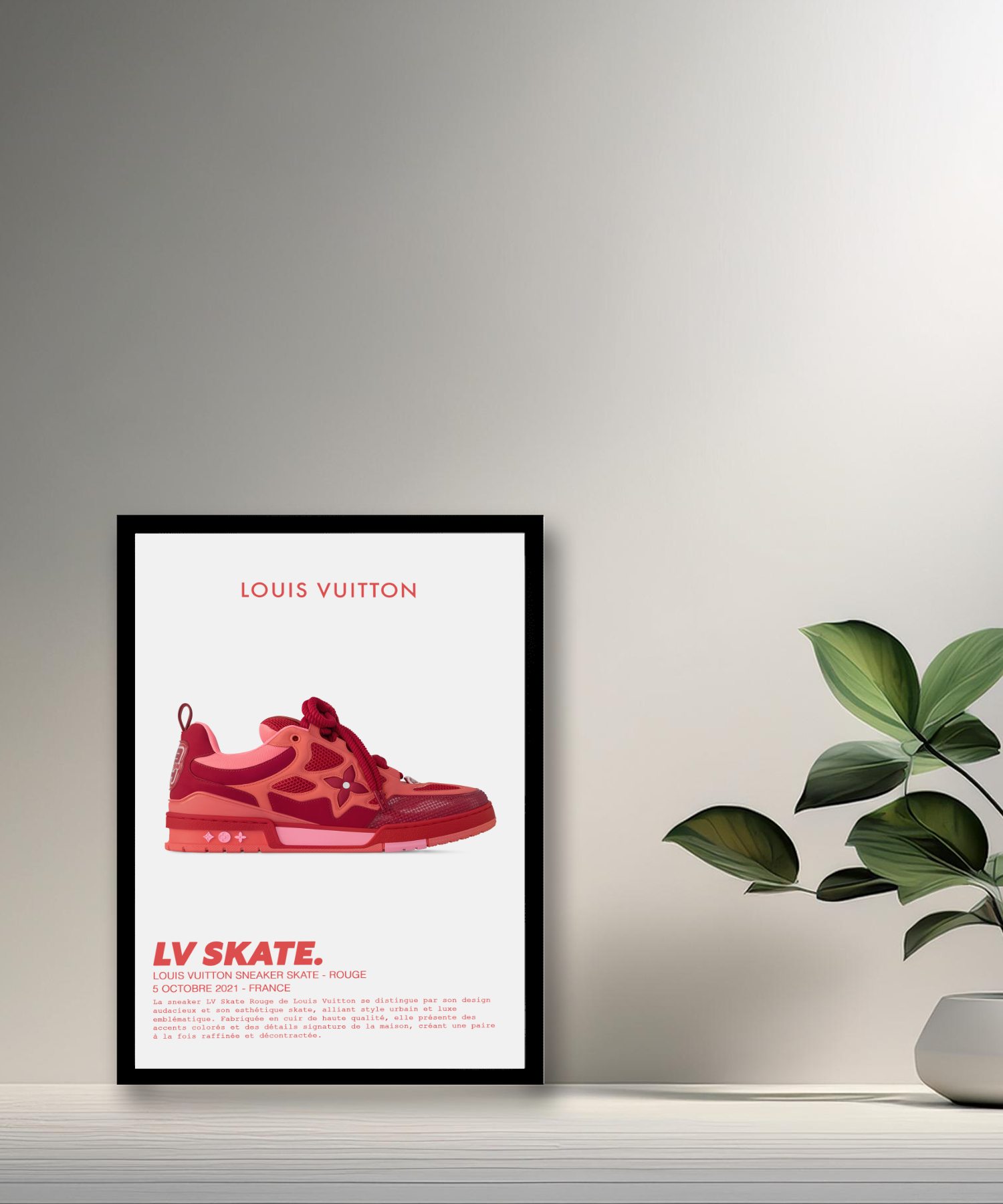 Cadre photo Louis Vuitton Sneaker Skate Rouge