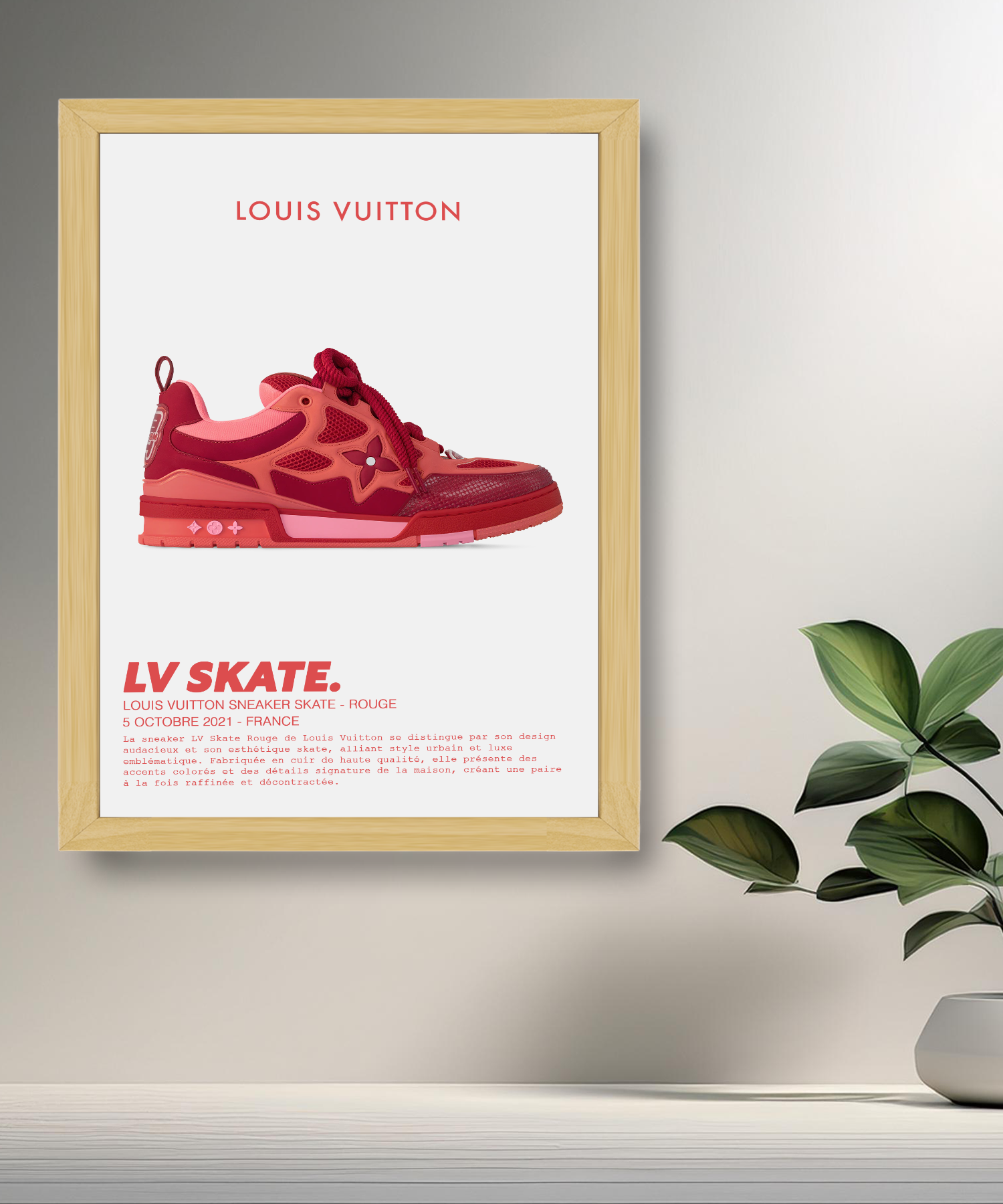 Cadre photo Louis Vuitton Sneaker Skate Rouge