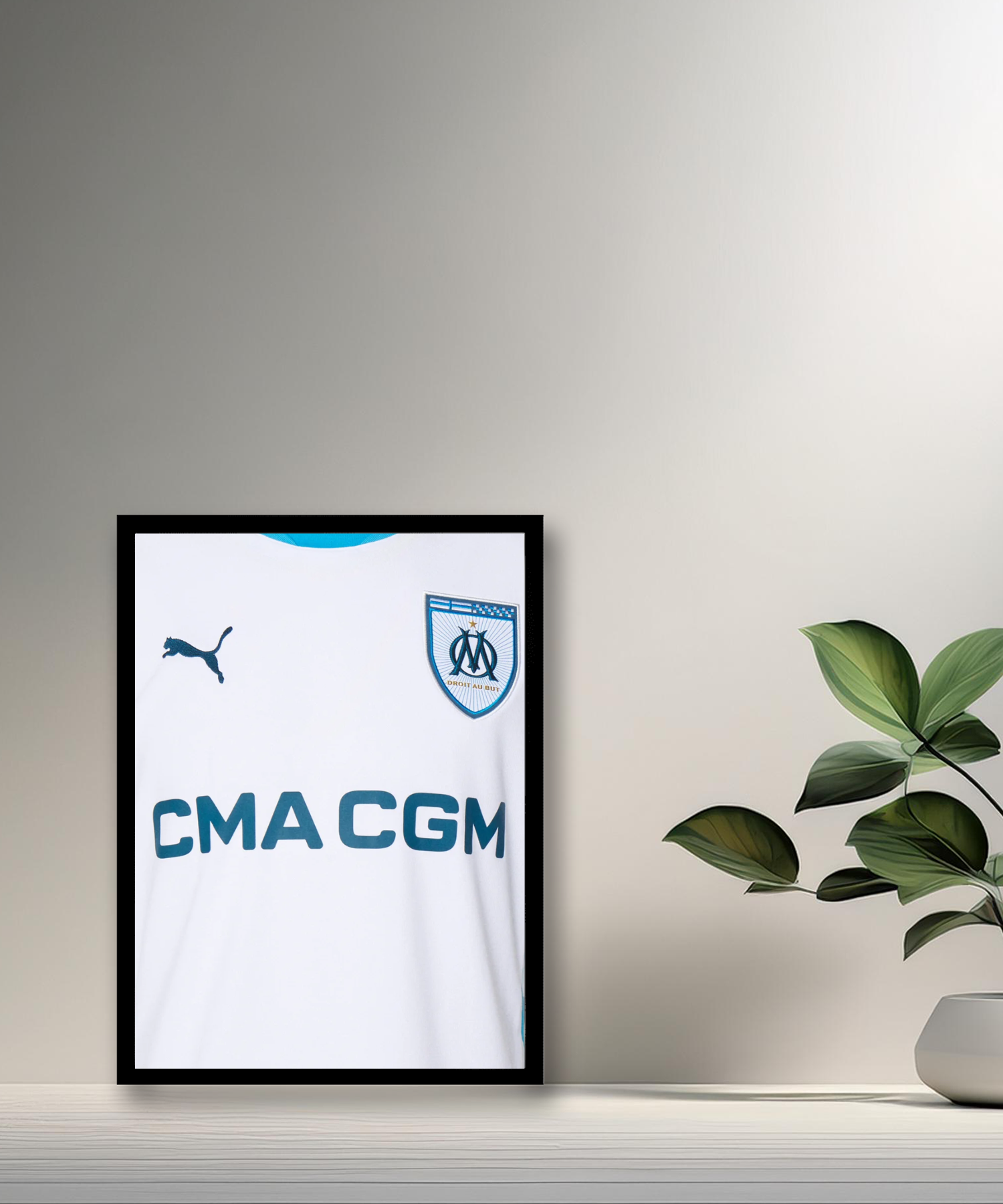 Cadre photo Maillot domicile Olympique de Marseille