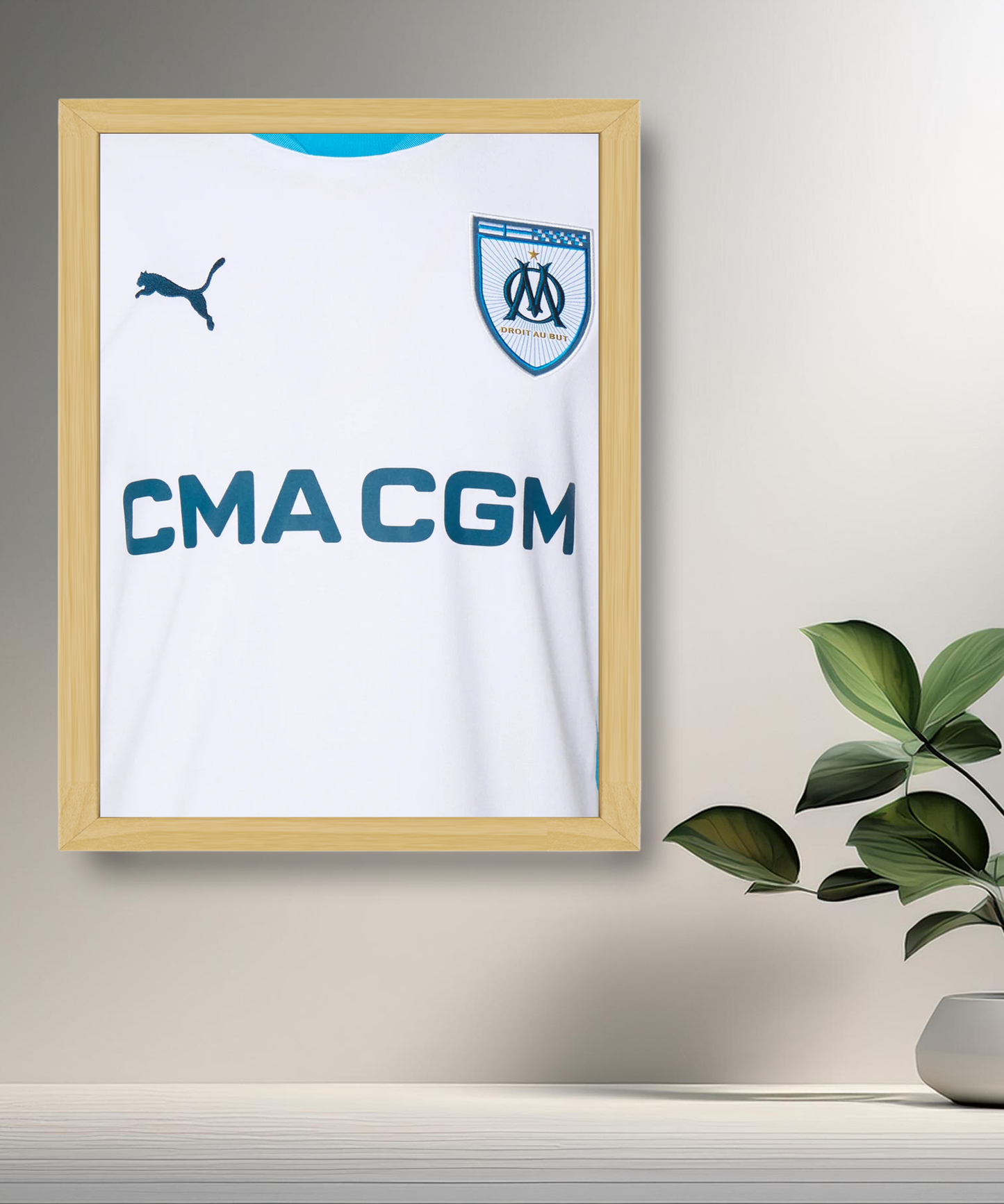 Cadre photo Maillot domicile Olympique de Marseille