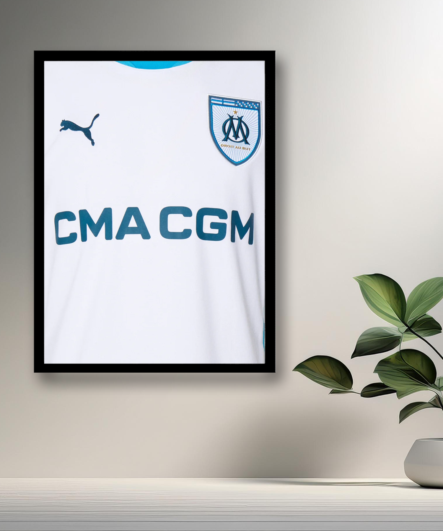 Cadre photo Maillot domicile Olympique de Marseille