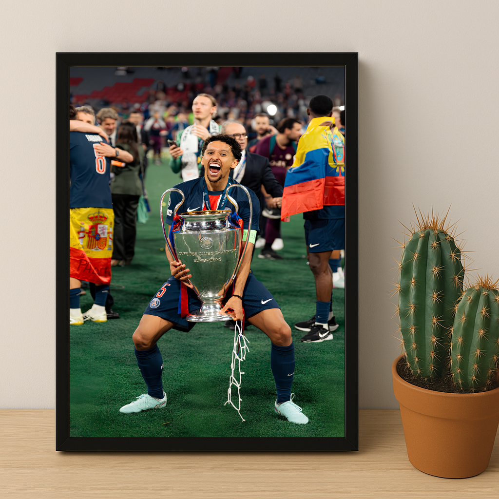 Cadre photo Paris Saint-Germain Marquinhos Ligue des champions