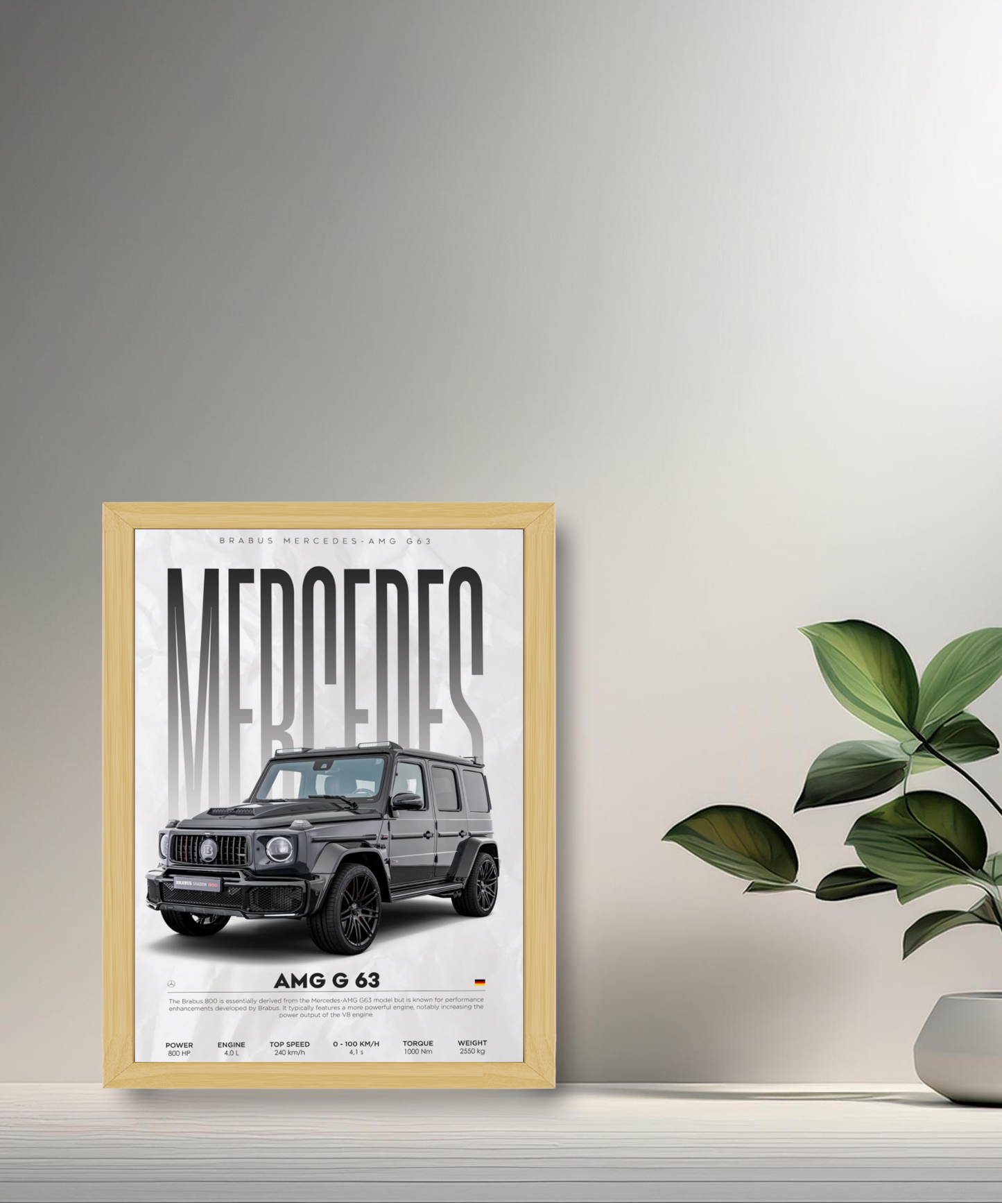 Poster encadré Mercedes G63 AMG