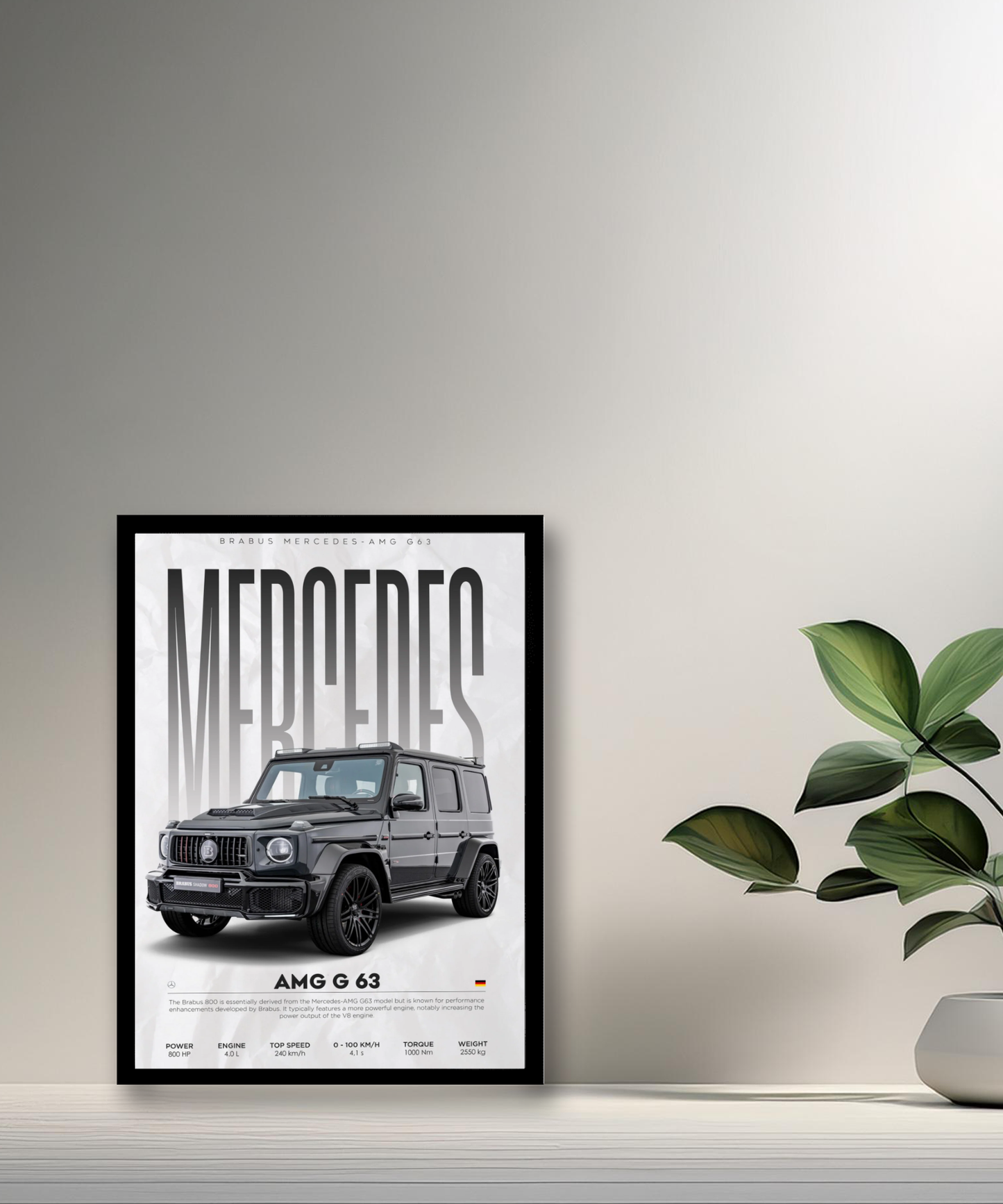 Poster encadré Mercedes G63 AMG