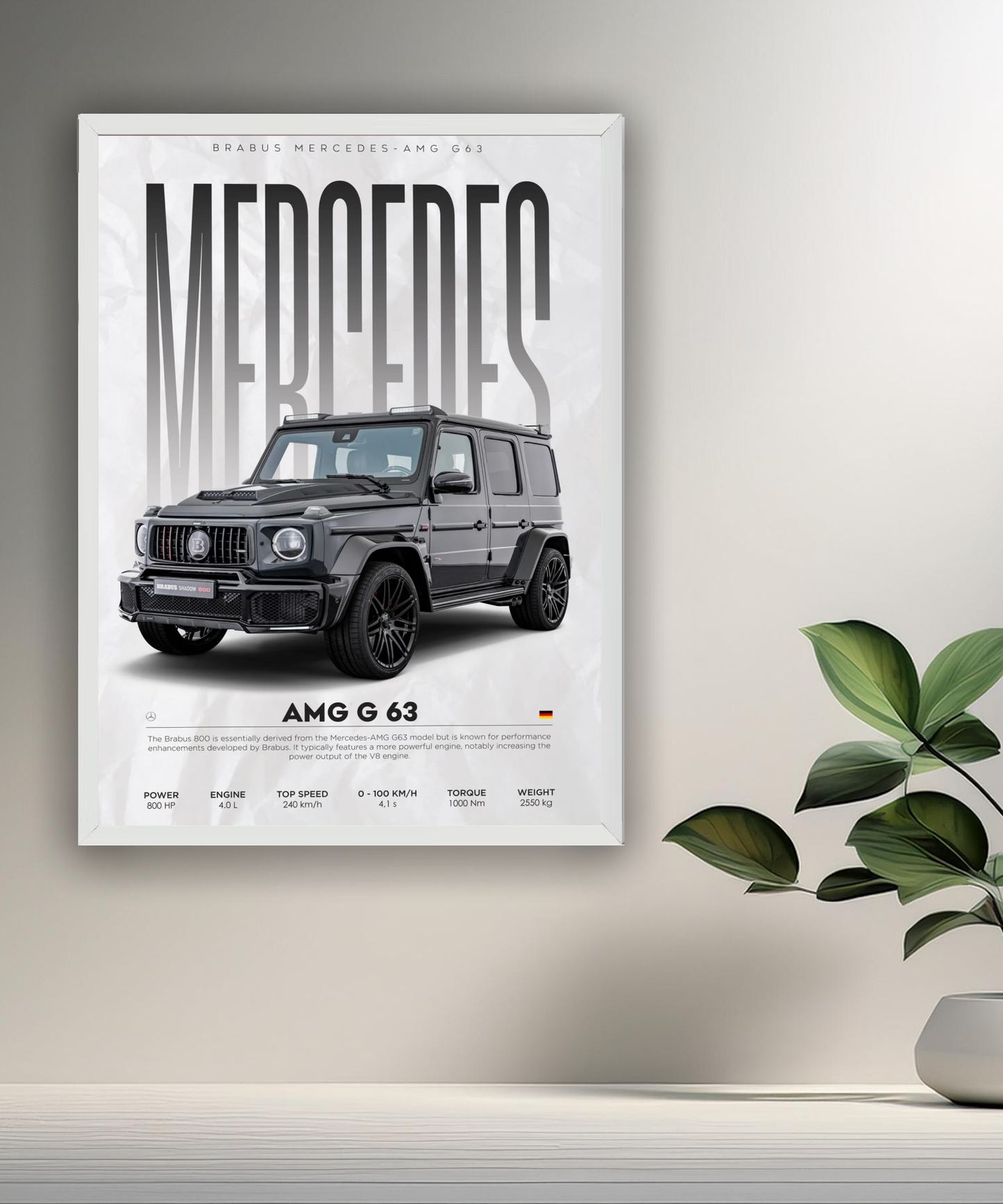 Poster encadré Mercedes G63 AMG