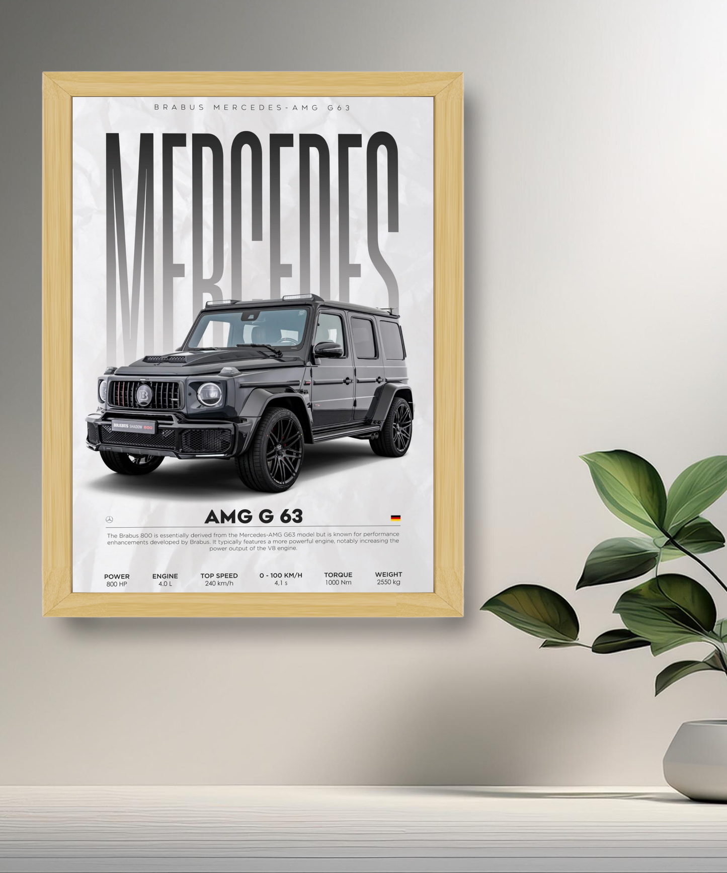 Poster encadré Mercedes G63 AMG